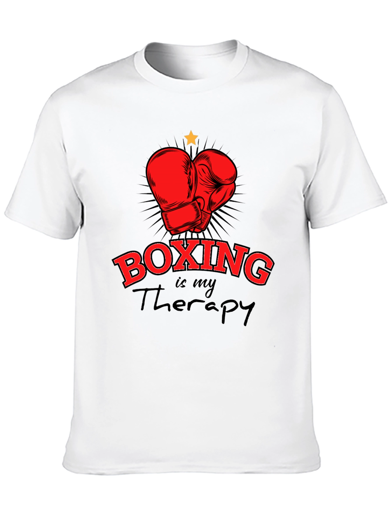 Black Boxing is My Therapy T-Shirt - Black view 10