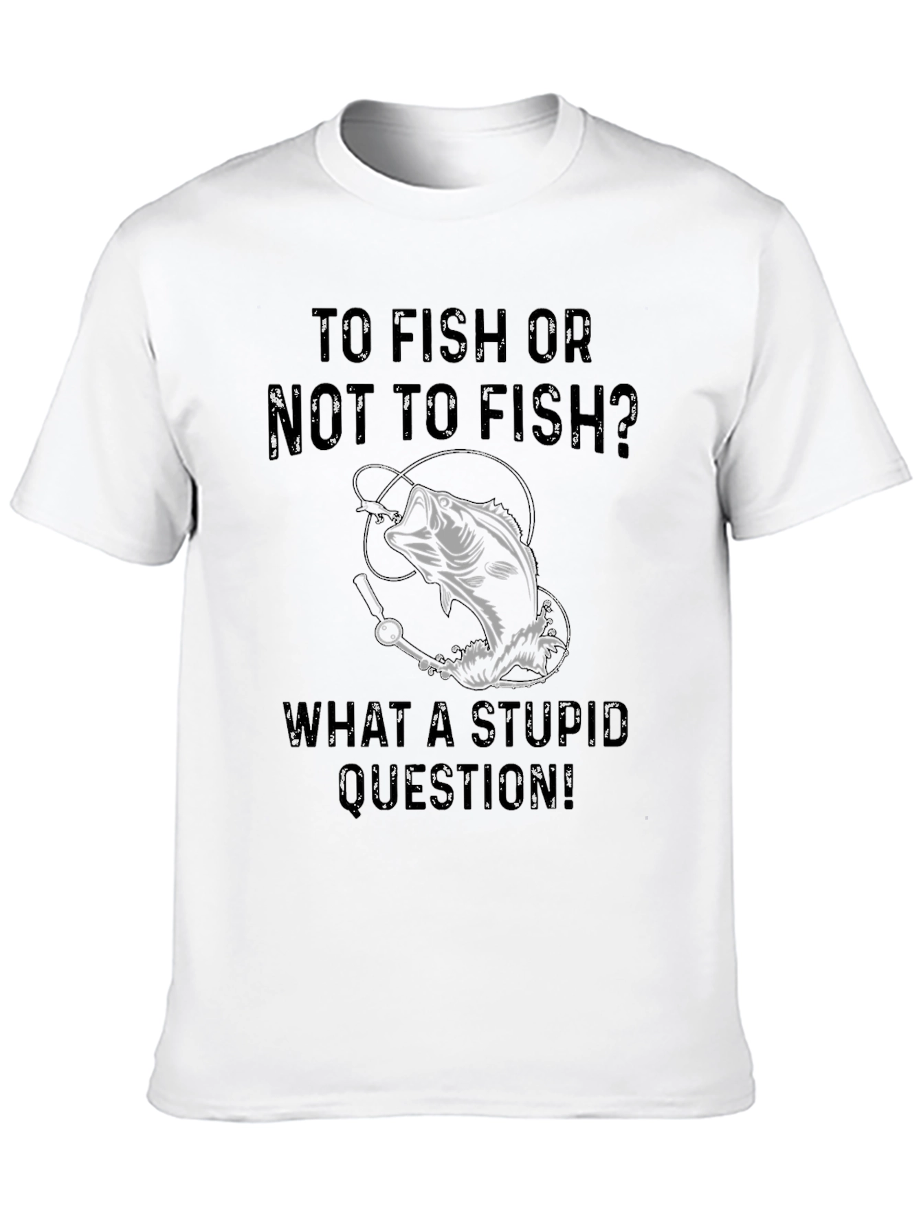 Black Fishing T-Shirt - To Fish Or Not To Fish - Funny Angler Tee view 10