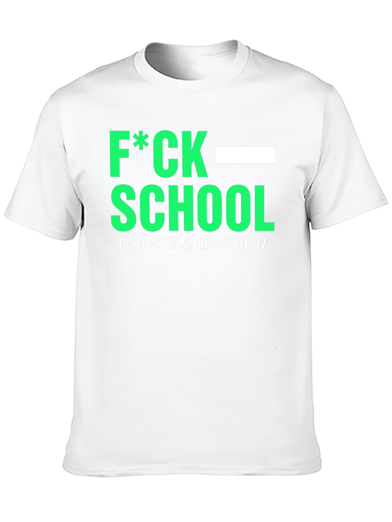 Black F*ck School Humor Tee - Black Graphic T-Shirt view 10