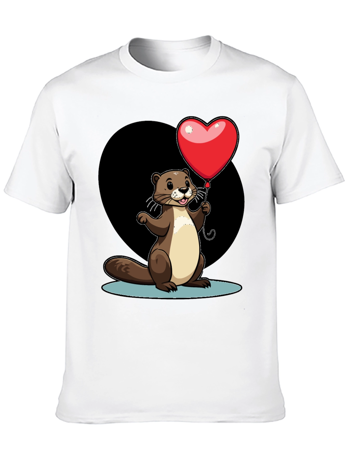 Black Heart Balloon Otter Graphic Tee - Valentine's Day view 10