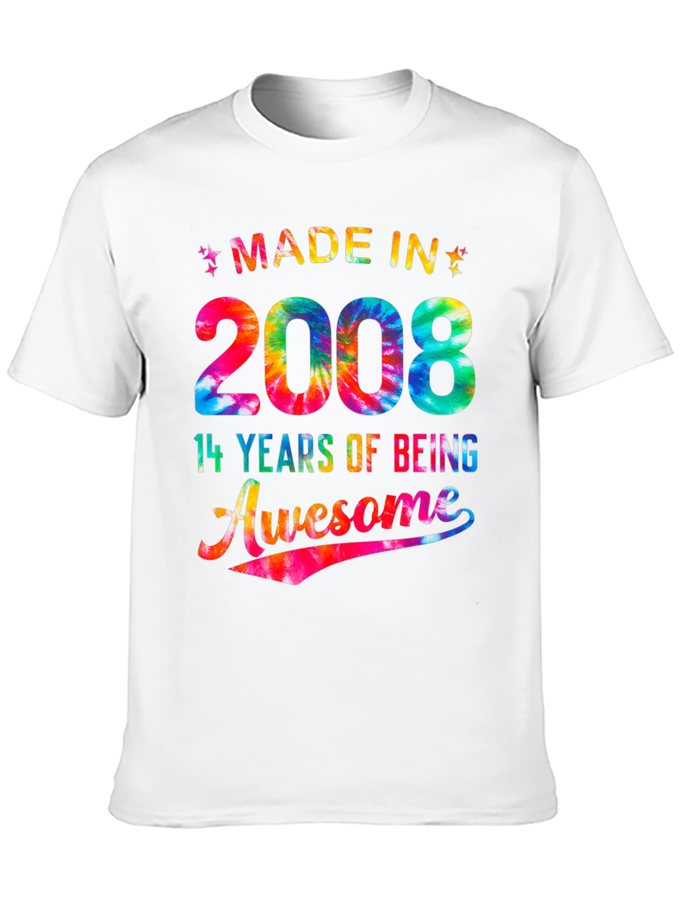 Black Made in 2008 - 14 Years of Being Awesome T-Shirt view 10