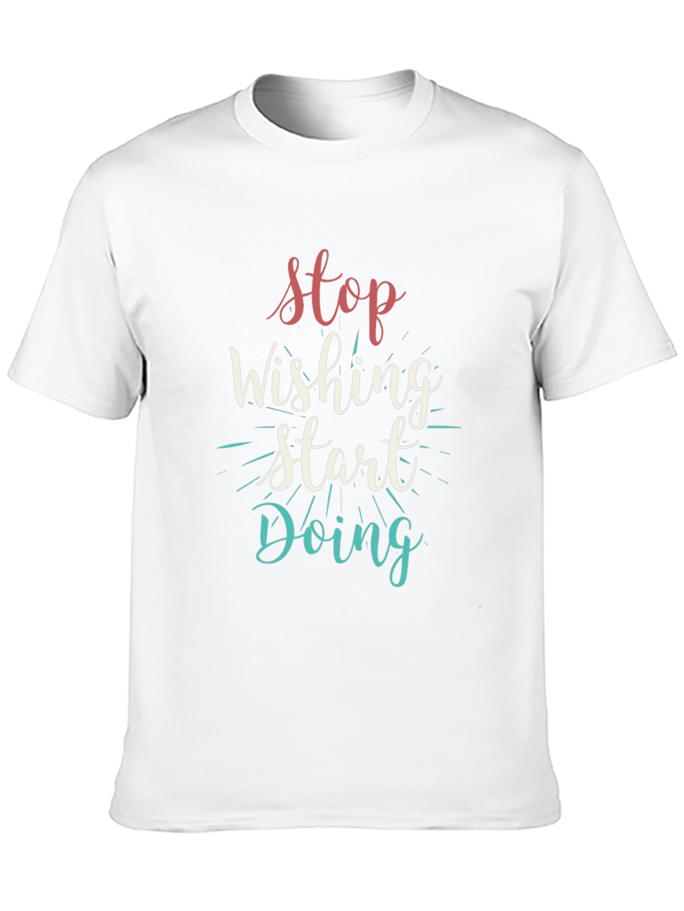 Black Inspirational Black T-Shirt: Stop Wishing, Start Doing view 10