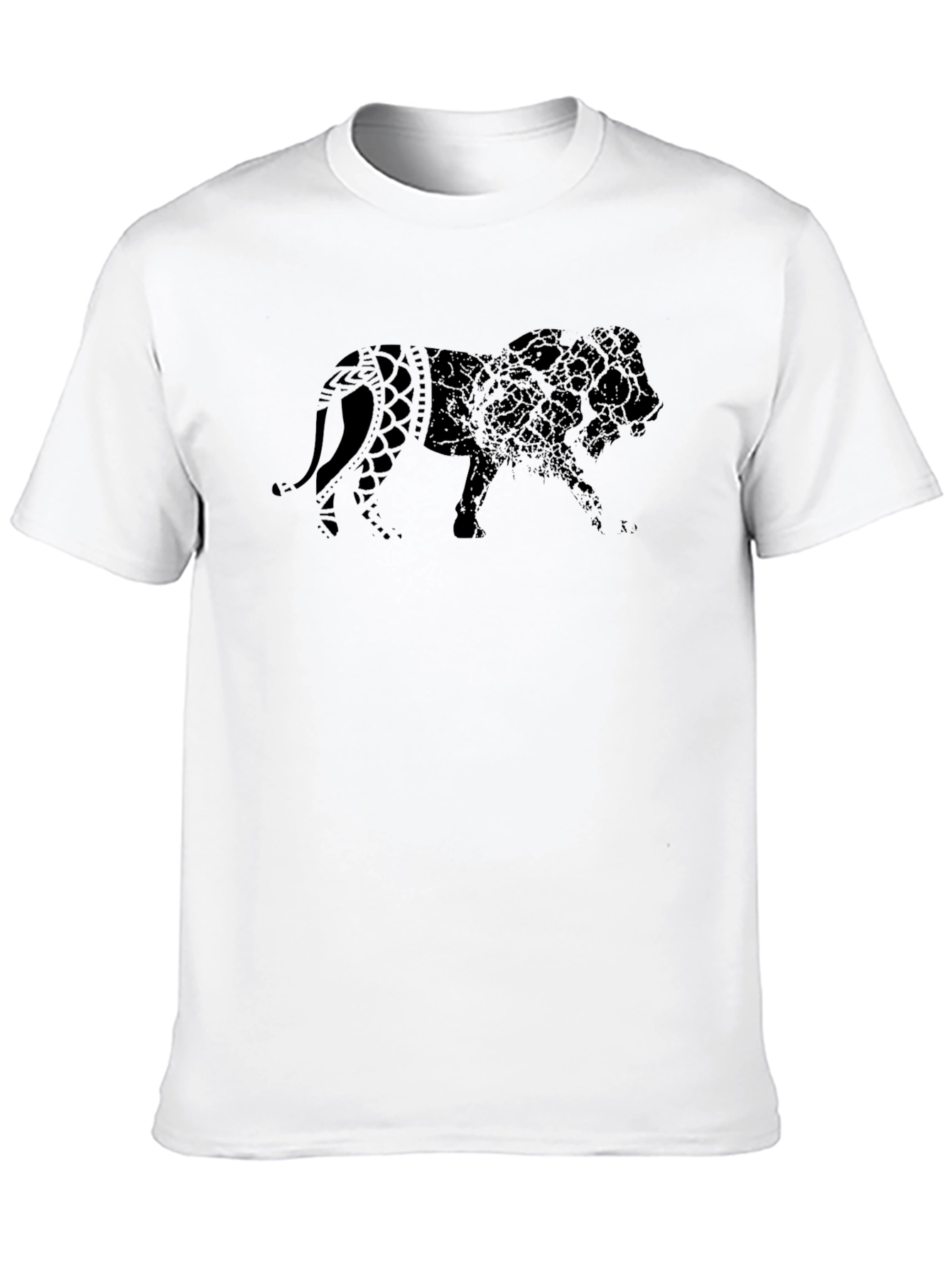 Black Lion Graphic Print Black T-Shirt view 10