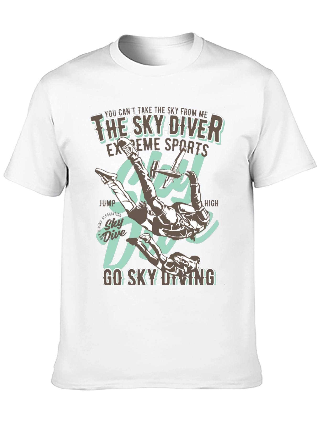 Black Sky Diving T-Shirt - Extreme Sports Graphic Tee view 10