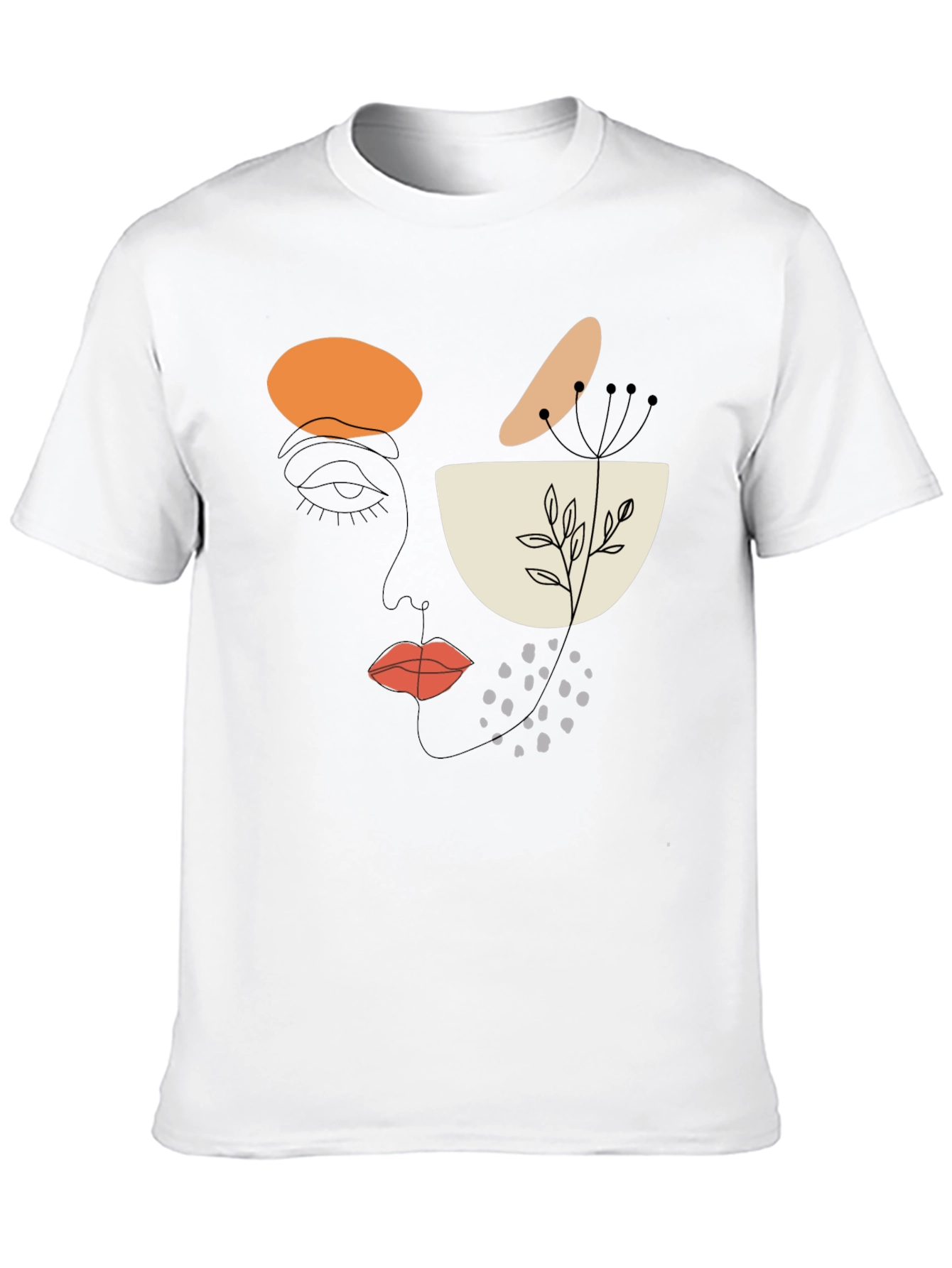 Black Abstract Face Graphic T-Shirt - Modern Art Tee view 10