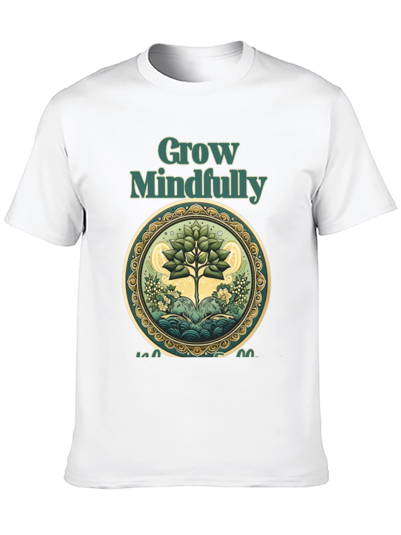 Black Grow Mindfully Tree Graphic Tee view 10