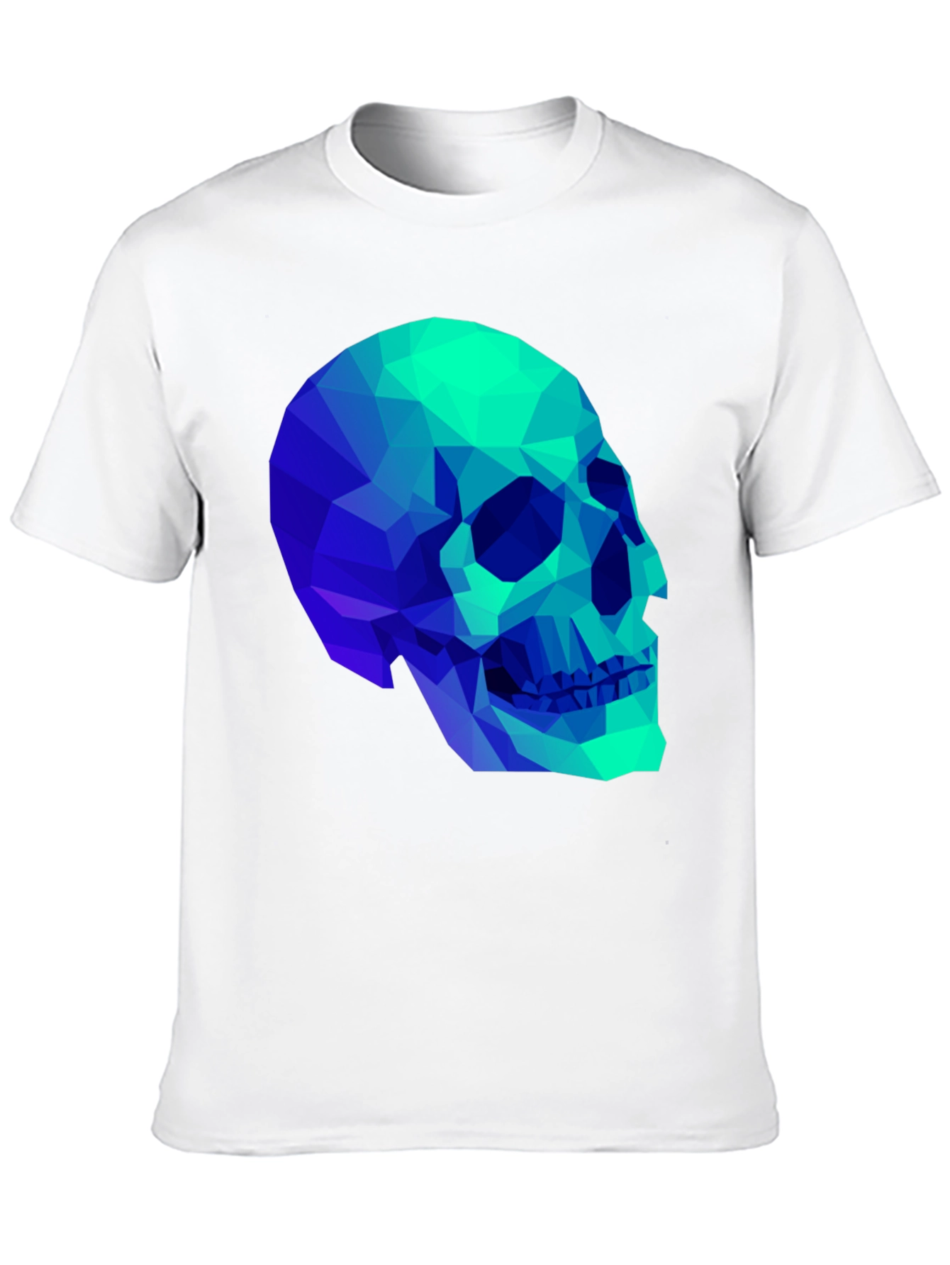 Black Geometric Skull Graphic Black T-Shirt view 10