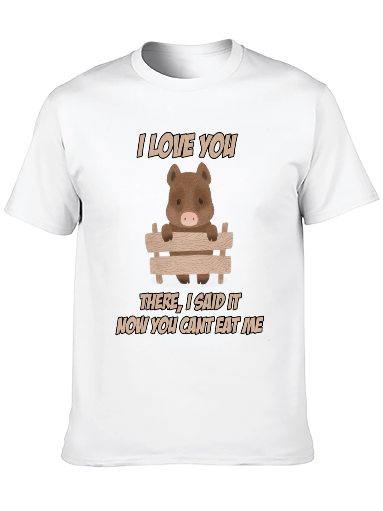 Black I Love You Pig T-Shirt - Funny Animal Tee view 10