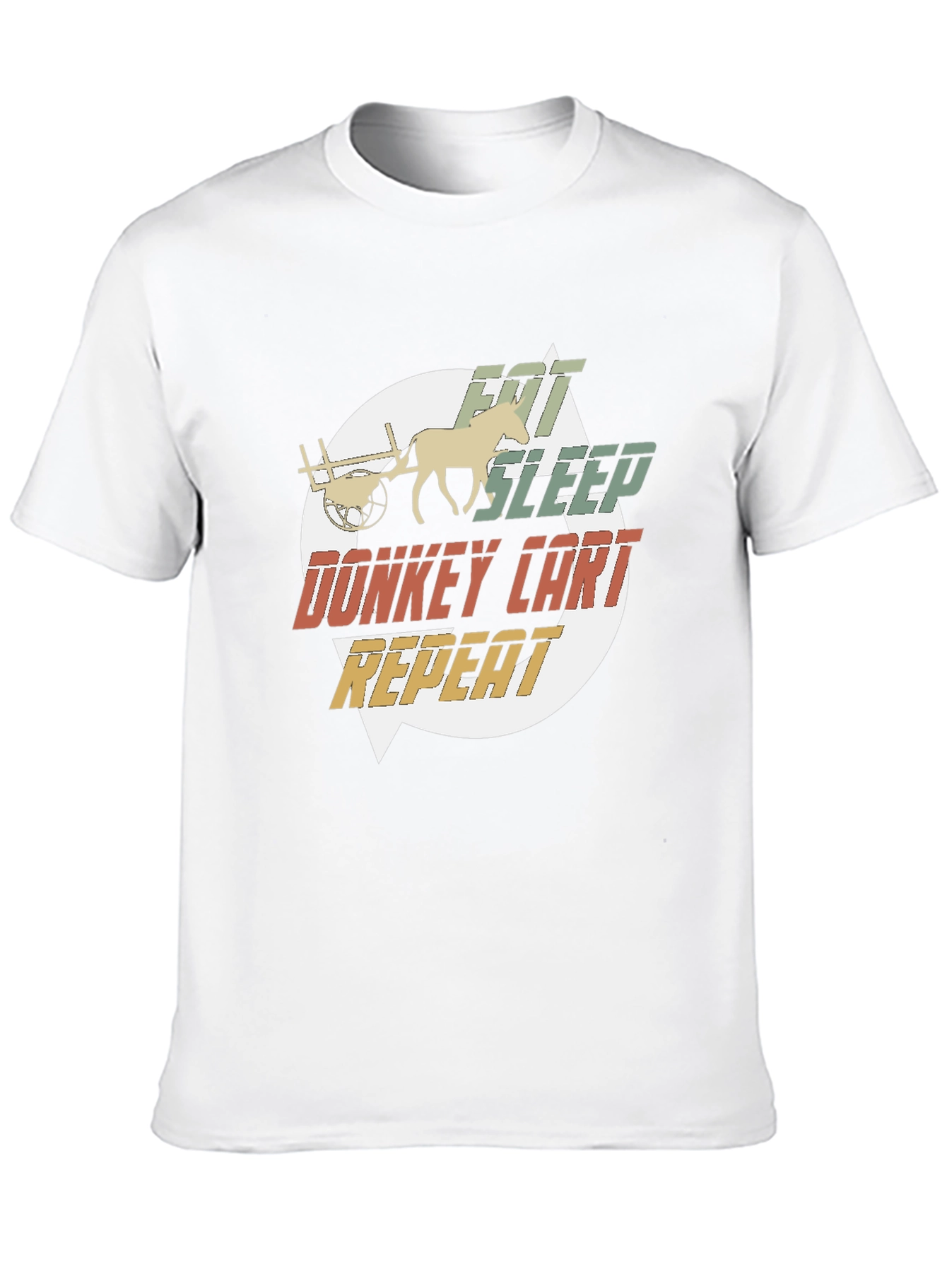 Black Eat Sleep Donkey Cart Repeat T-Shirt view 10