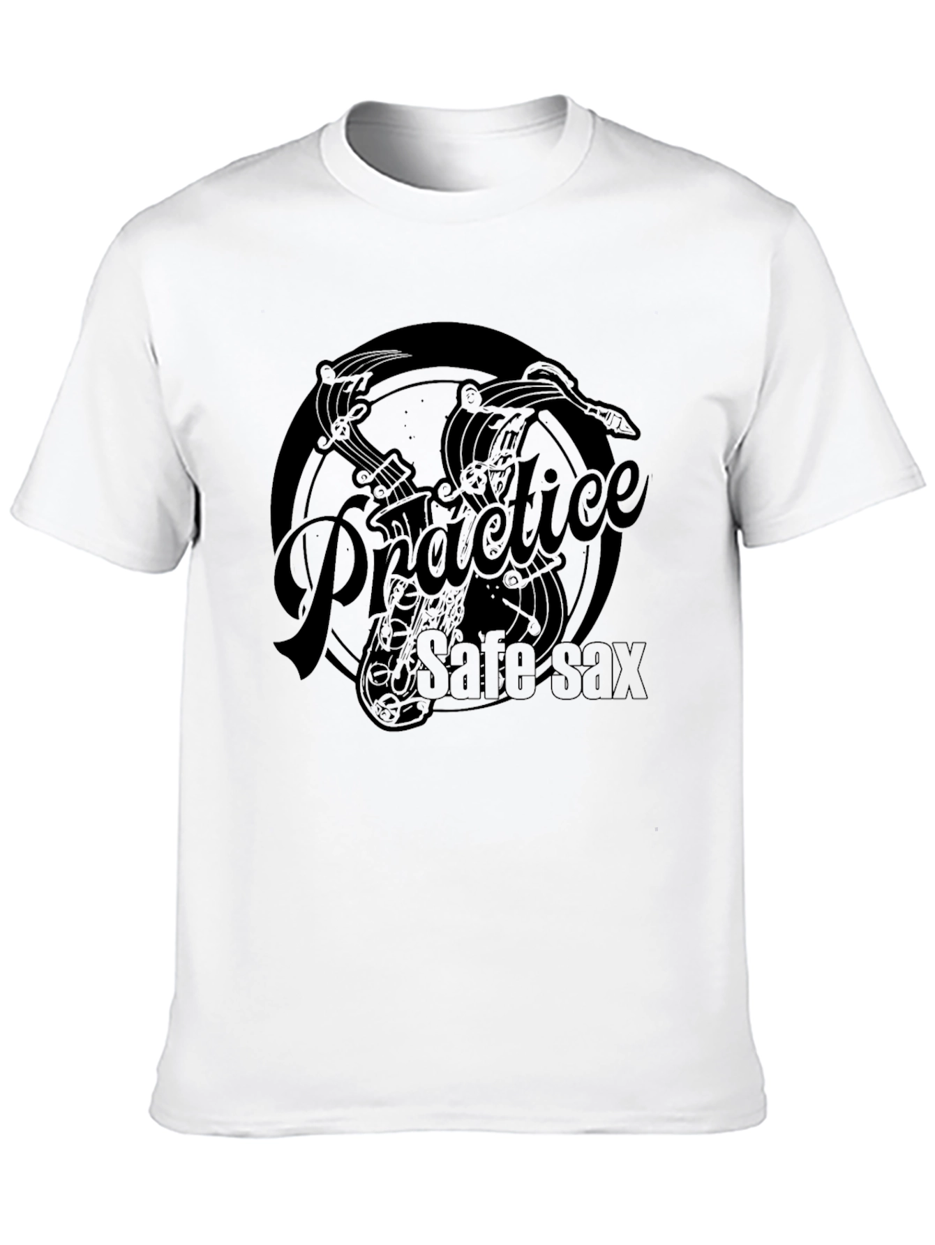 Black Practice Safe Sax T-Shirt - Music Lover Tee view 10