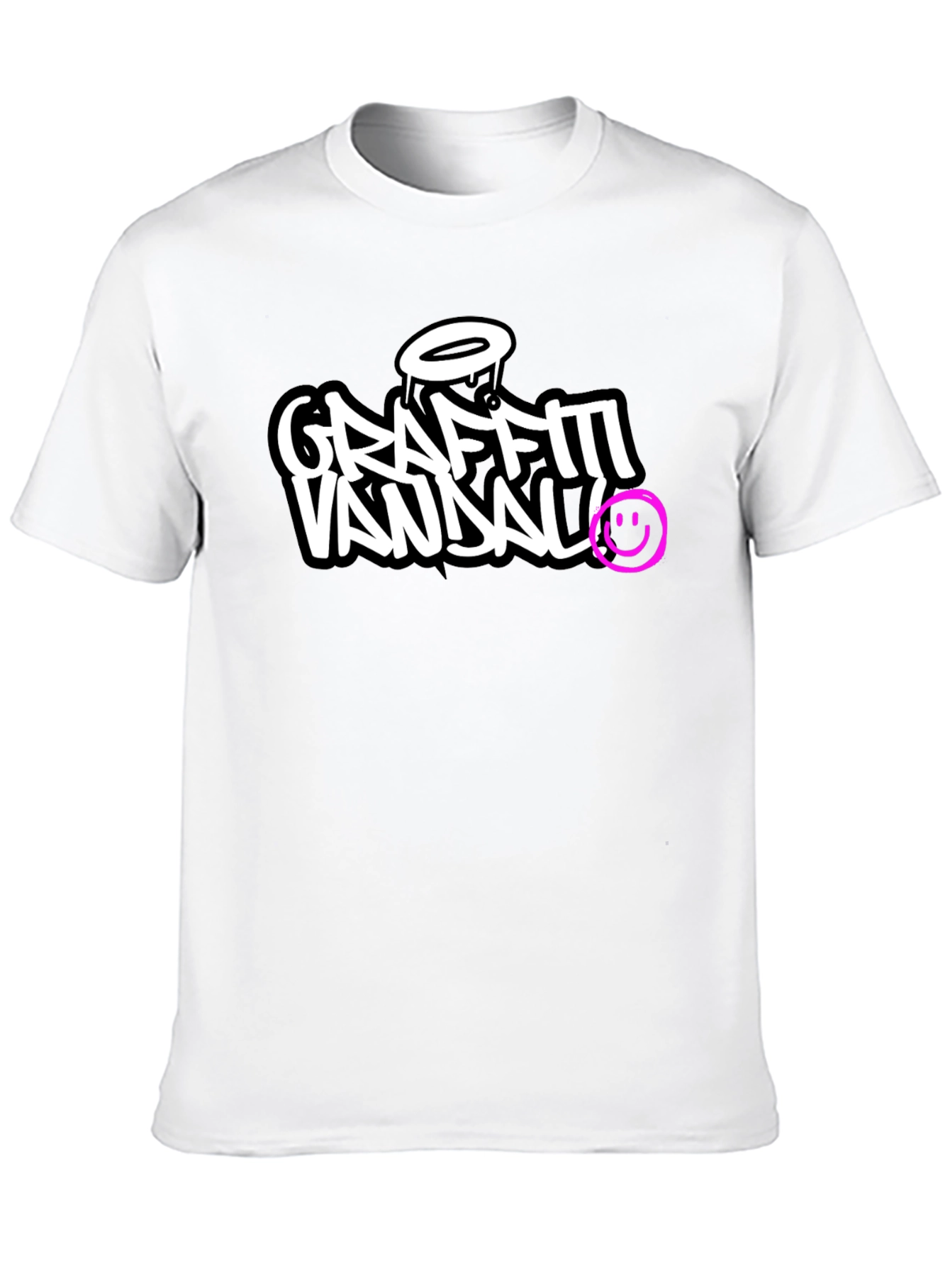 Black Graffiti Vandal T-Shirt - Black Crew Neck Tee view 10