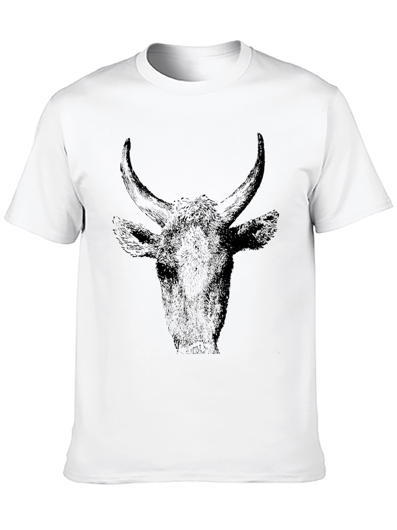 Black Bull Head Graphic Tee - Black Cotton T-Shirt view 10