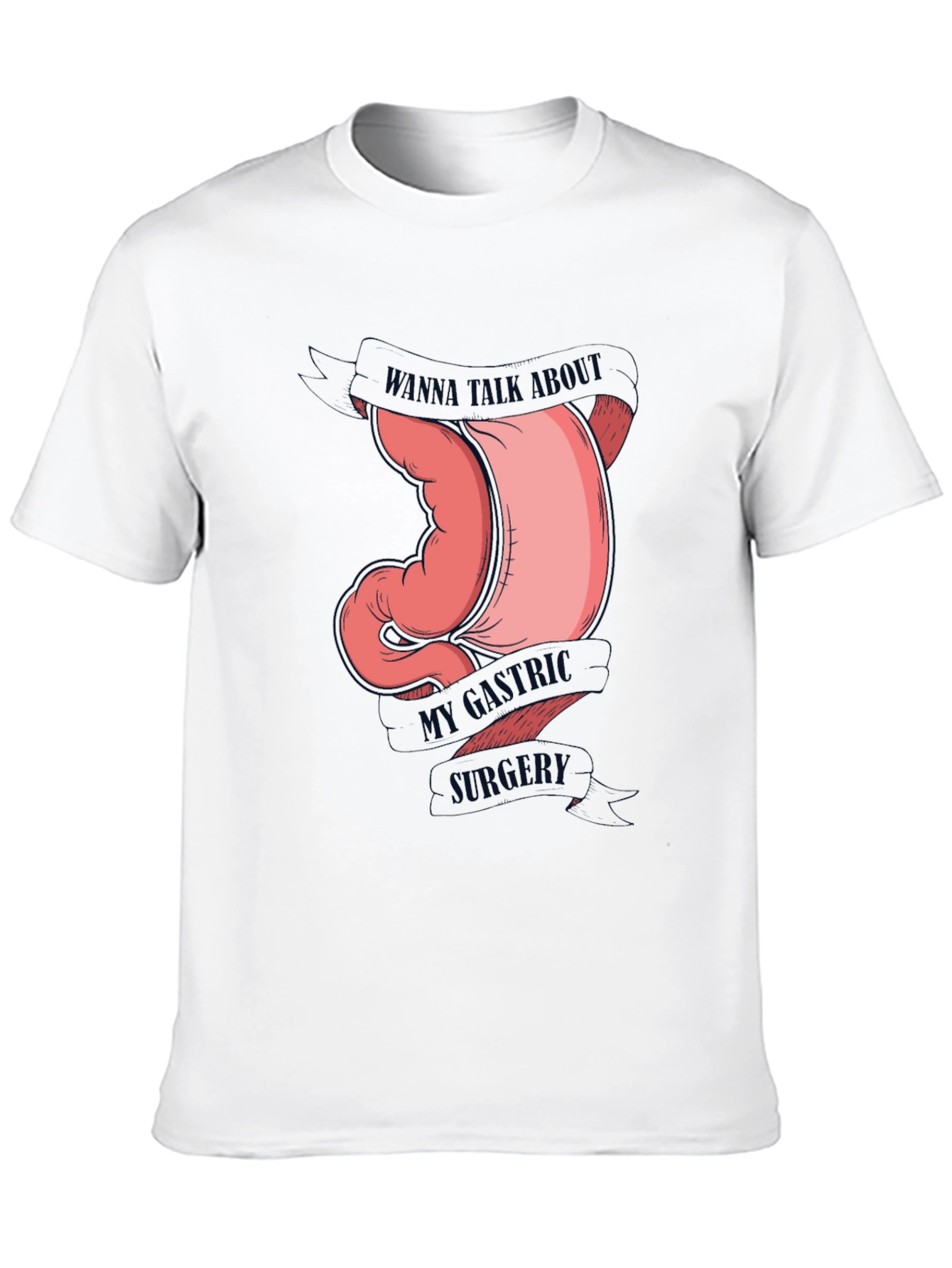 Black Gastric Humor Tee - Wanna Talk About My Gastric Surgery T-Shirt view 10