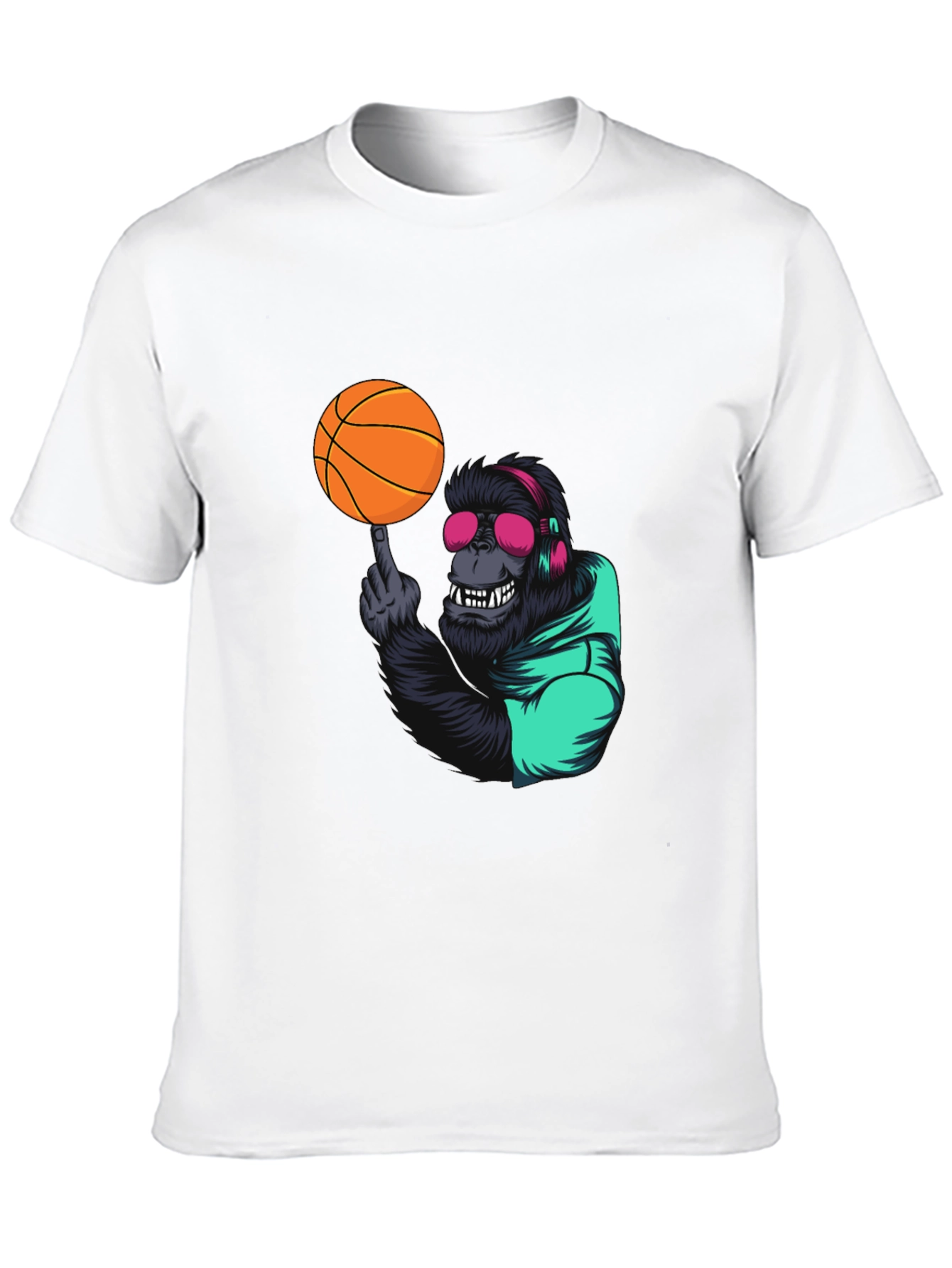 Black Cool Gorilla Basketball Graphic Tee view 10