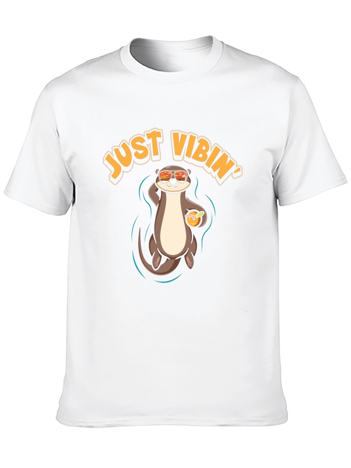 Black Just Vibin' Otter T-Shirt - Cool Summer Vibes view 10
