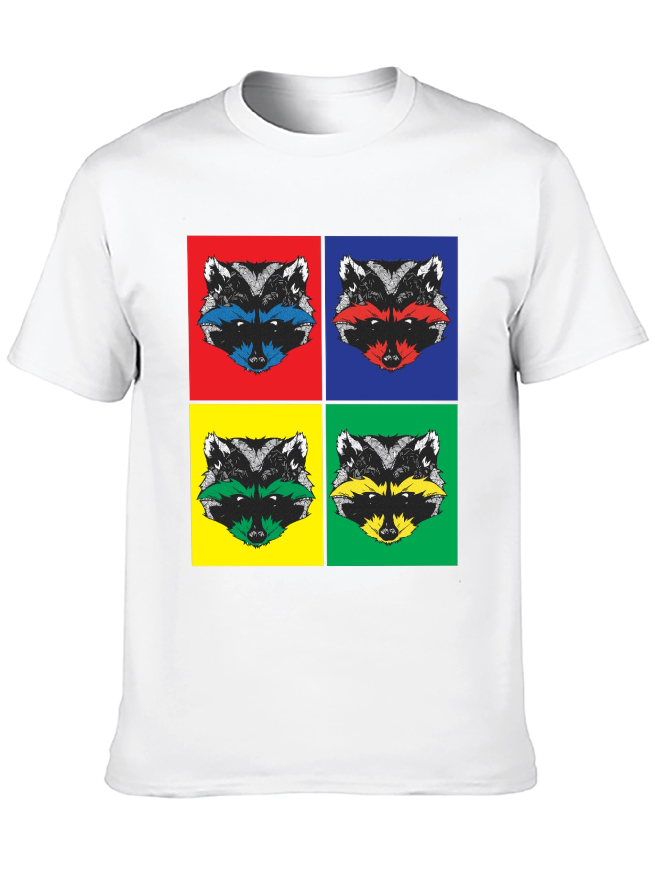 Black Pop Art Raccoon T-Shirt | Quirky Graphic Tee view 10