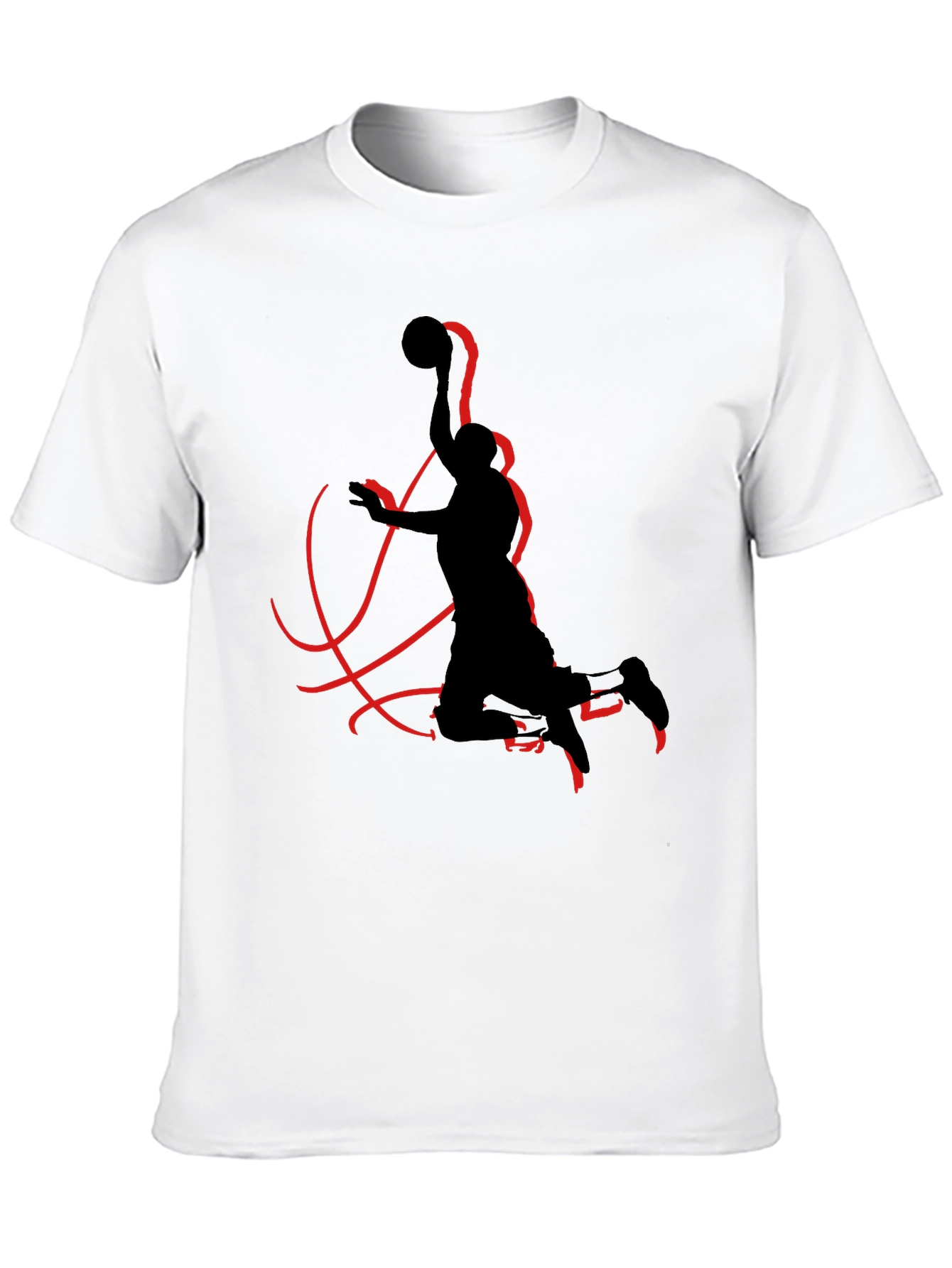 Black Black T-Shirt with Basketball Silhouette view 10
