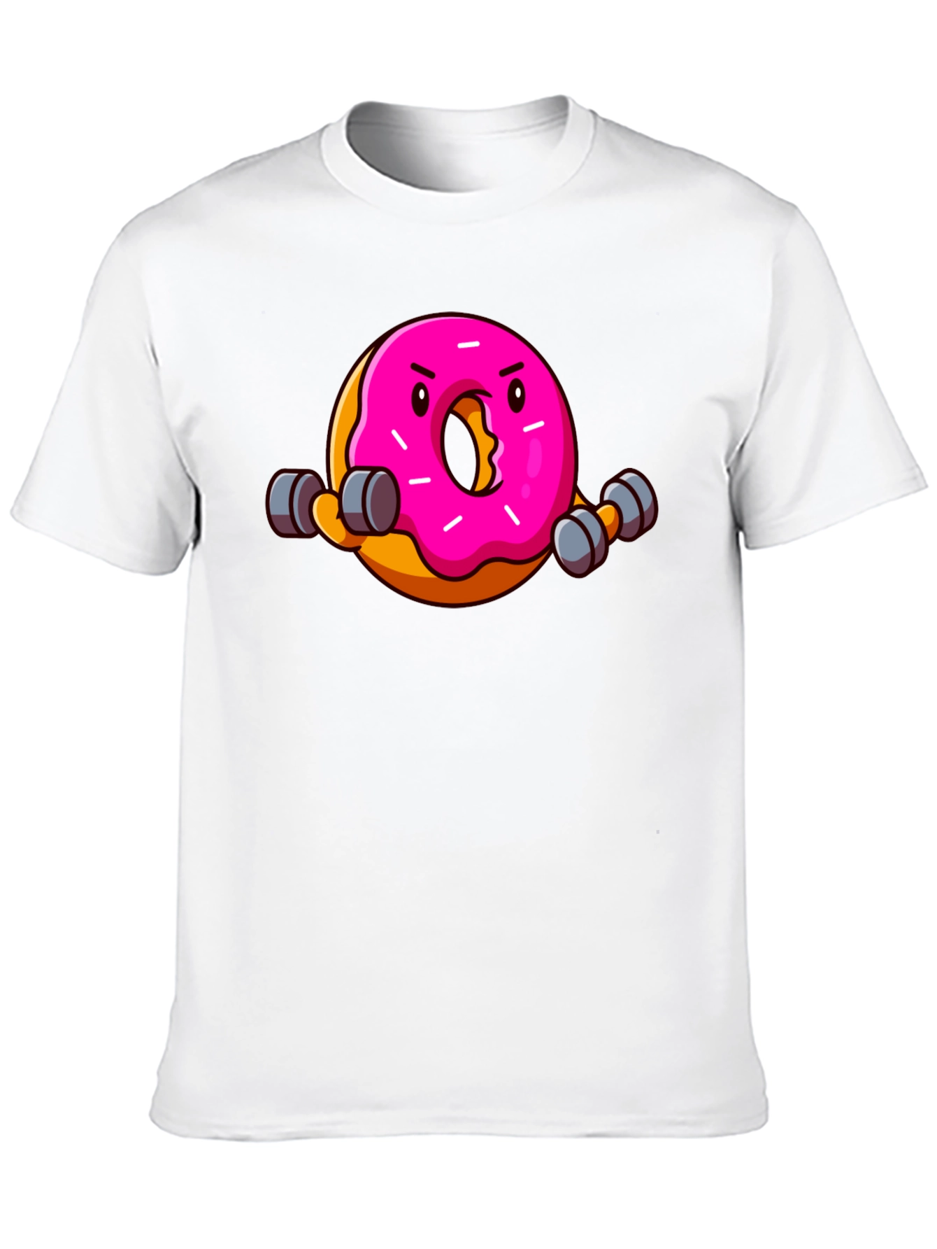Black Donut Lifting Weights Funny T-Shirt view 10