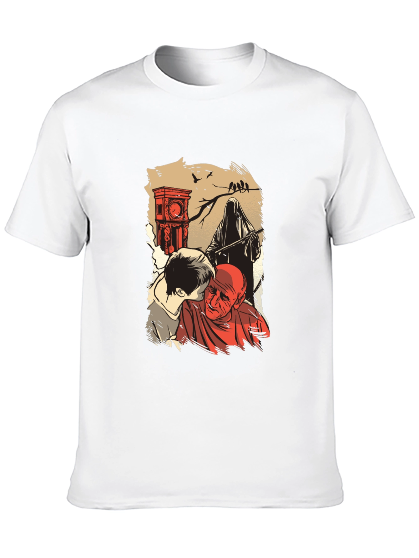 Black Grim Reaper Graphic T-Shirt - Time & Mortality view 10