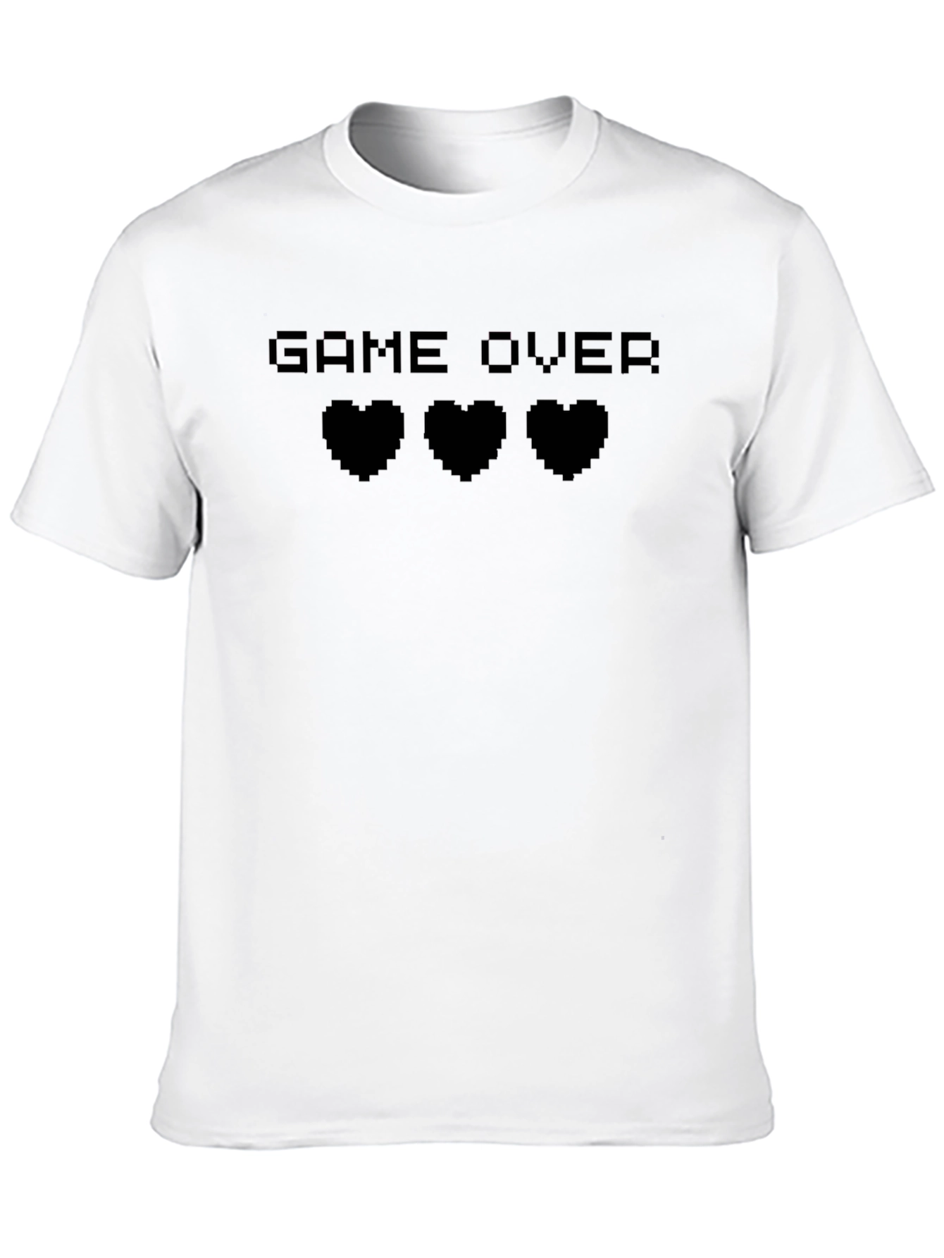 Black Game Over Pixel Heart T-Shirt view 10