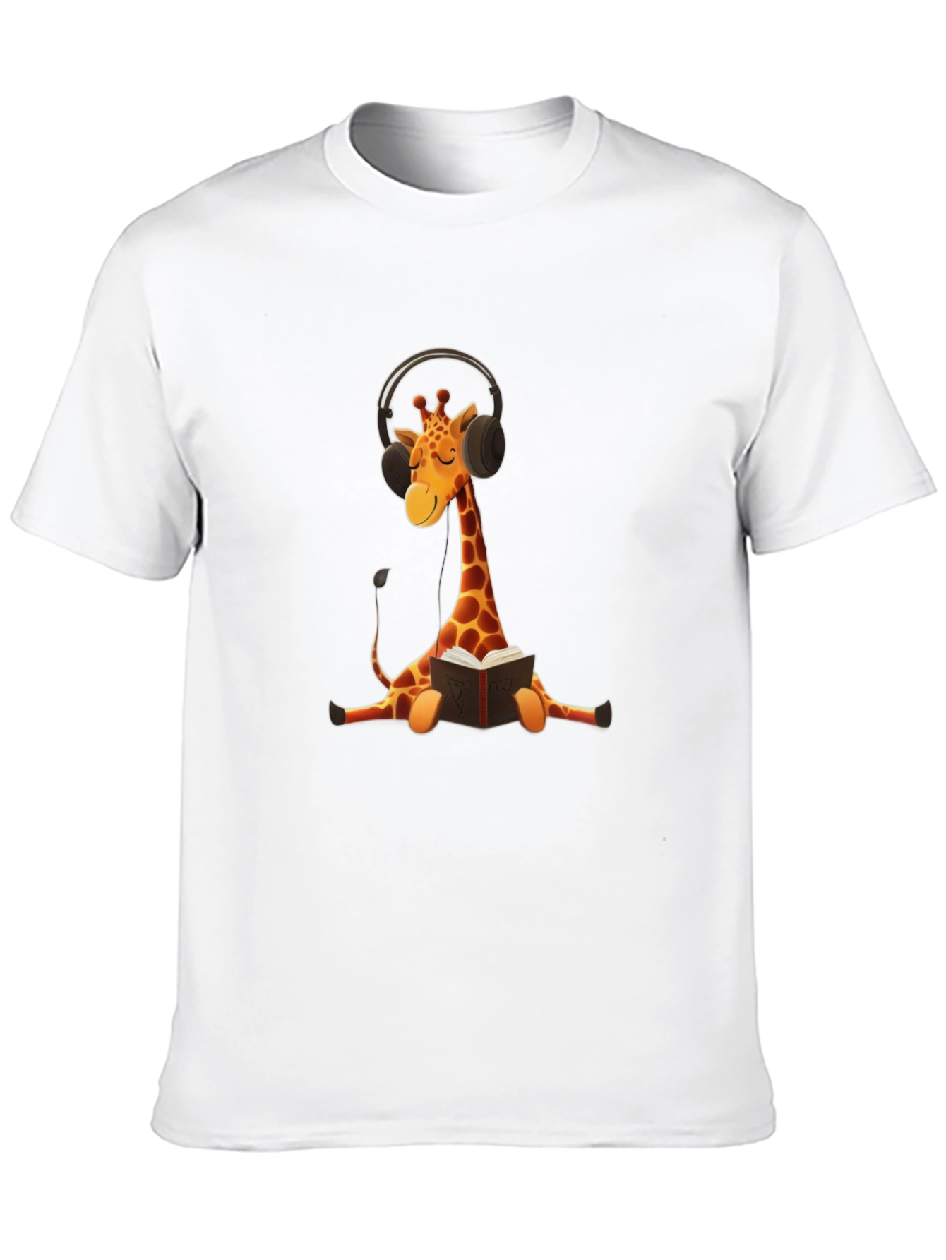 Black Giraffe Headphone Bookworm Graphic Tee view 10