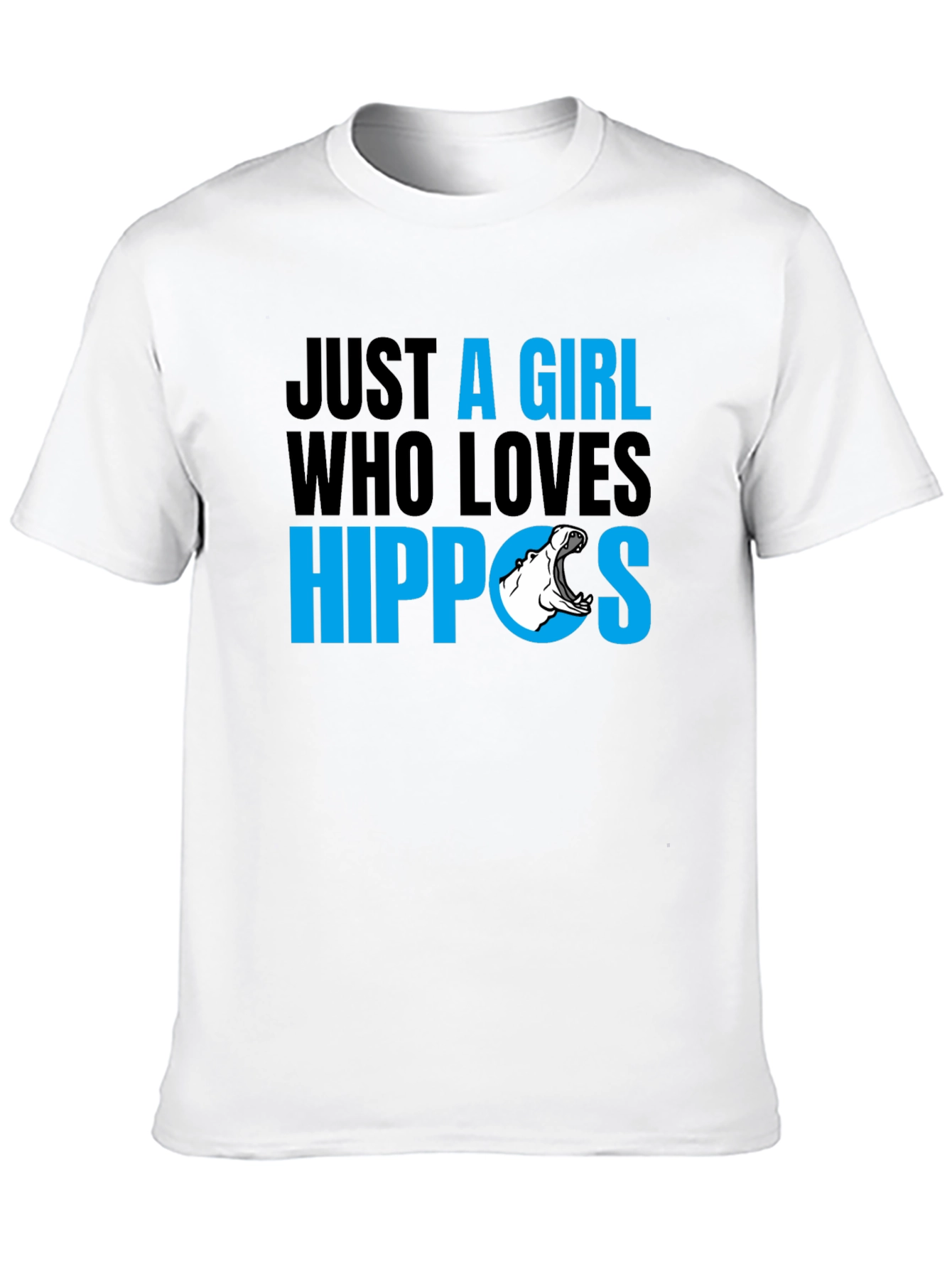 Black Just a Girl Who Loves Hippos T-Shirt - Black view 10