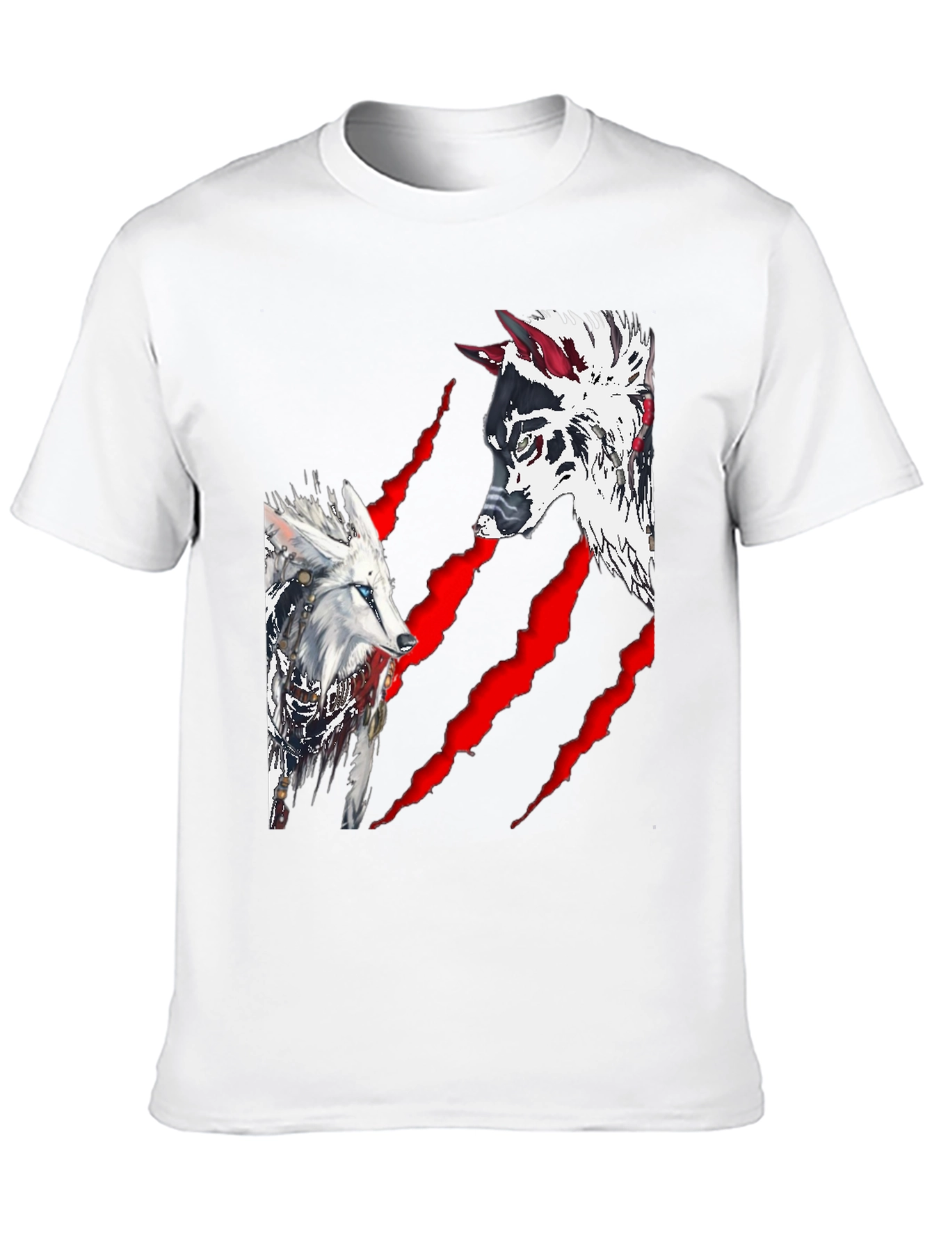 Black Wolf Graphic Print Crew Neck T-Shirt view 10