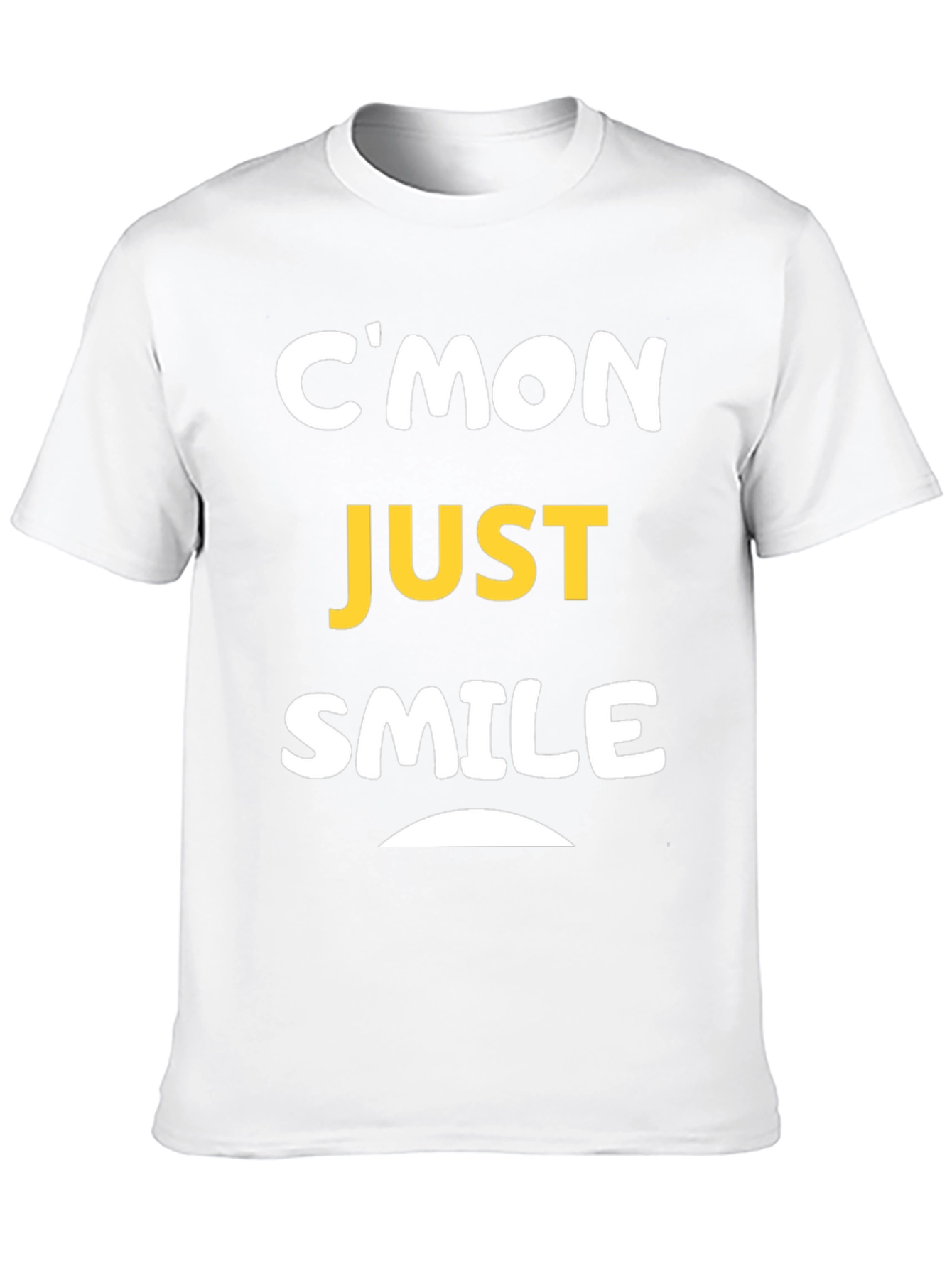 Black C'mon Just Smile Graphic Tee - Black Cotton Comfort view 10