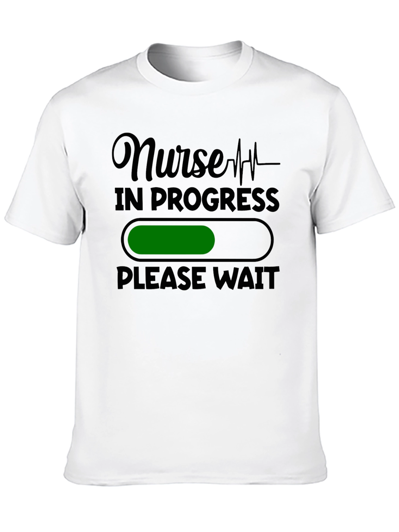 Black Nurse in Progress T-Shirt - Please Wait Funny Nursing Tee view 10