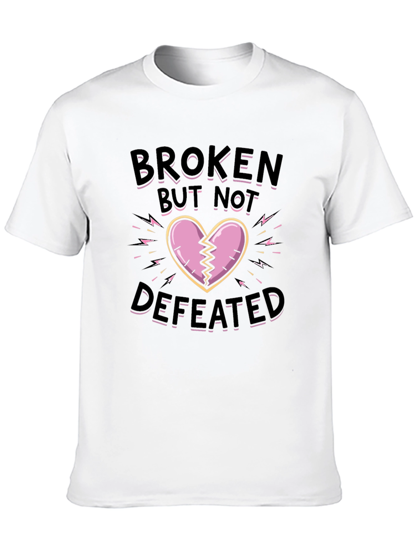 Black Broken But Not Defeated Graphic Tee view 10