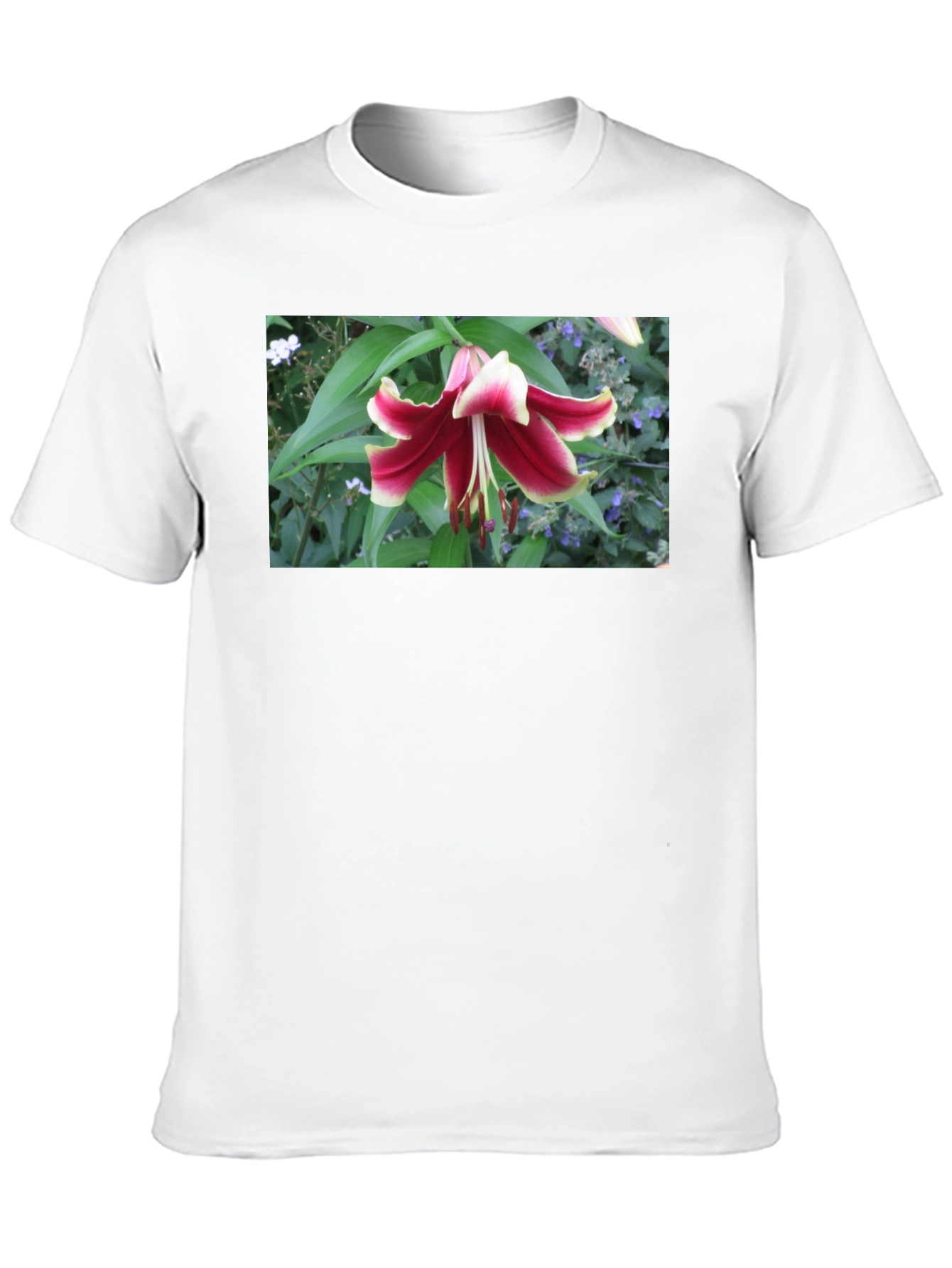 Black Floral Lily T-Shirt - Botanical Graphic Tee view 10