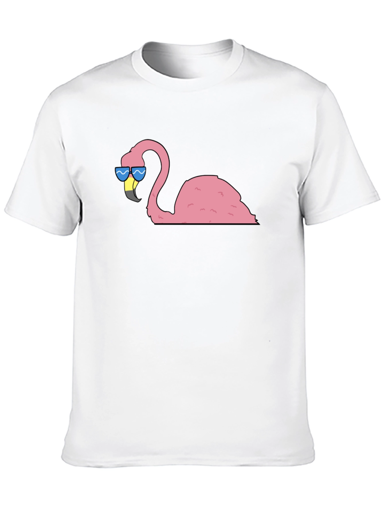 Black Cool Flamingo Graphic Tee - Black Cotton T-Shirt view 10