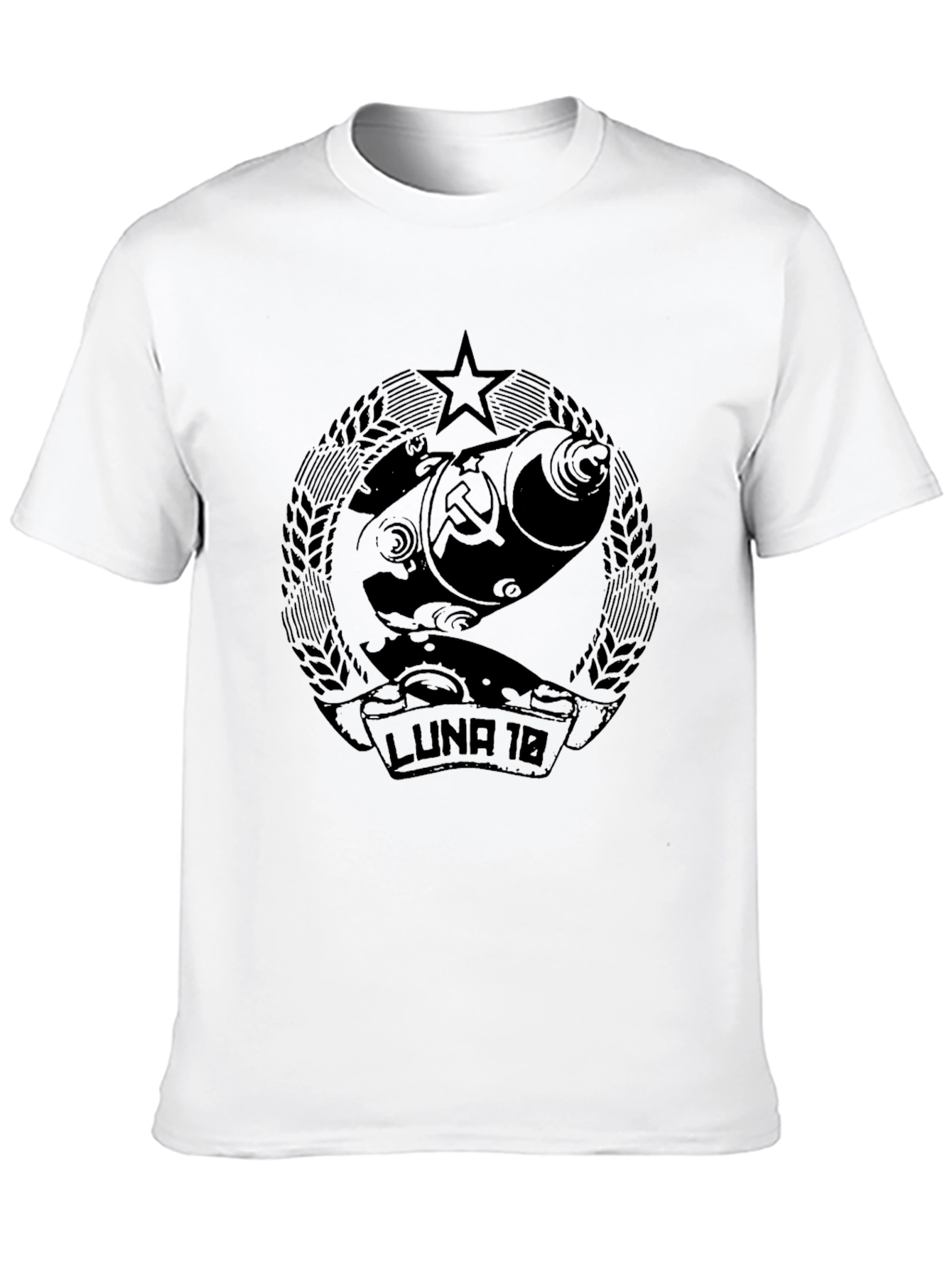 Black Luna 18 Soviet Space Program Graphic T-Shirt view 10