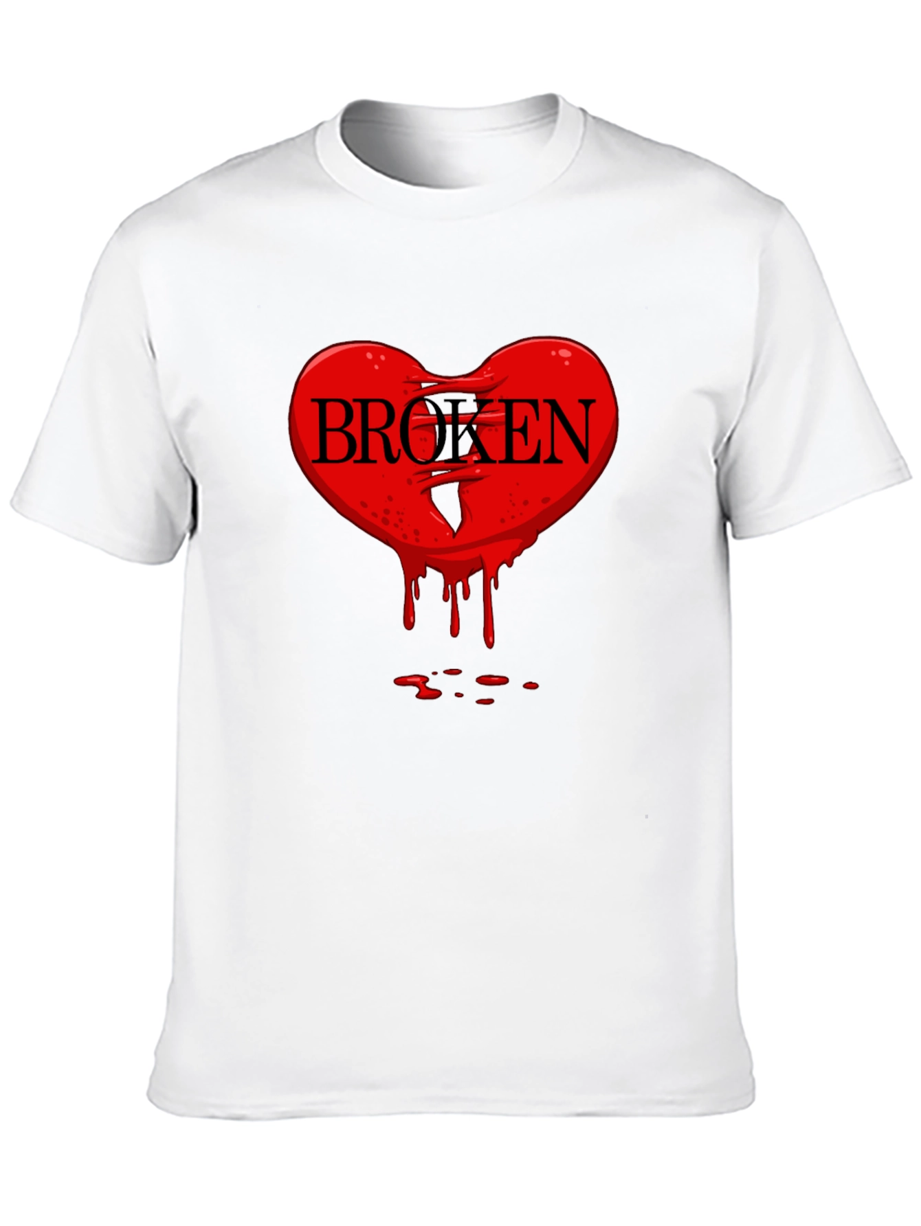 Black Broken Heart Graphic Tee - Men's Black T-Shirt view 10