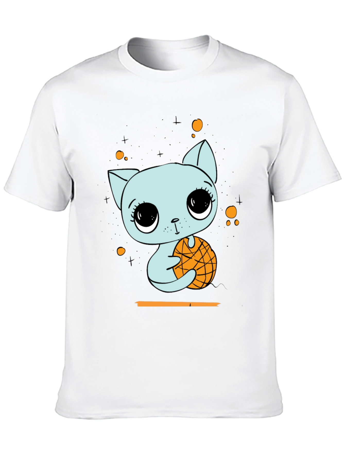 Black Cute Cat with Basketball Graphic T-Shirt view 10