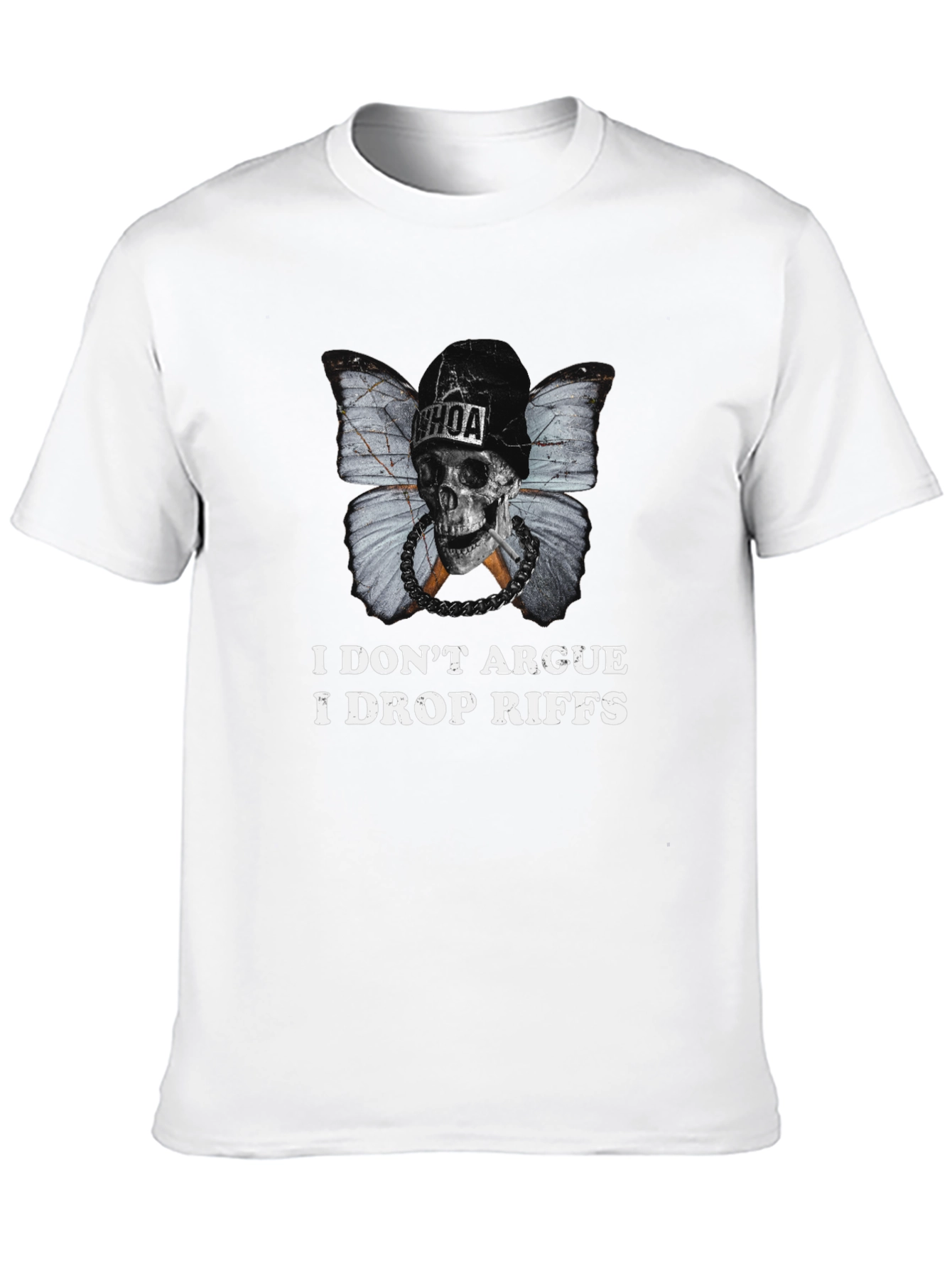 Black Edgy "I Don't Argue I Drop Riffs" Graphic T-Shirt view 10