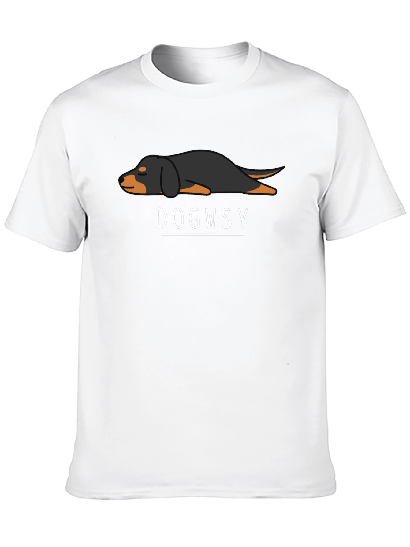Black Dogwsy Lazy Dachshund Black T-Shirt view 10