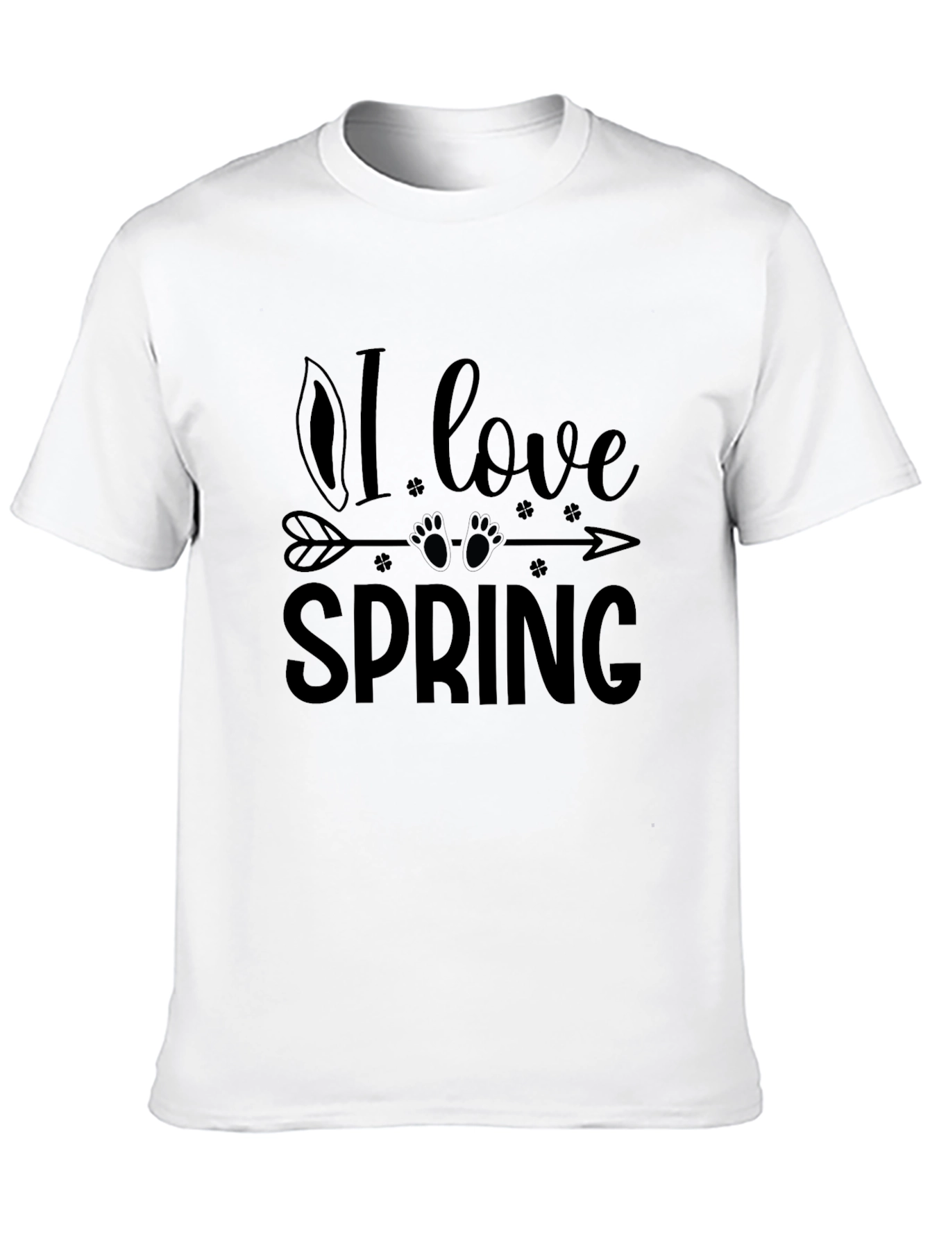 Black I Love Spring Black T-Shirt view 10