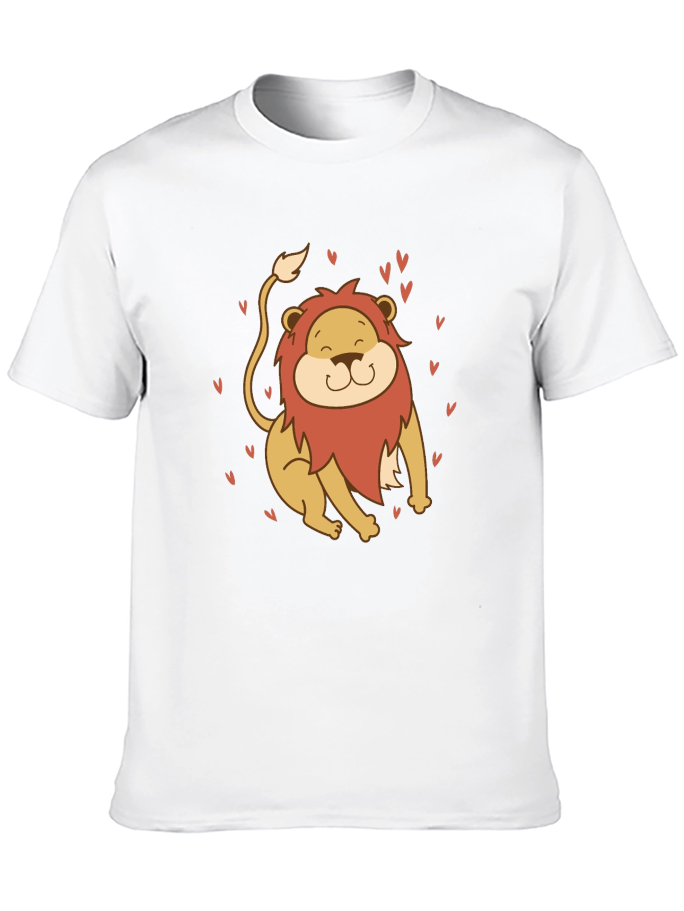 Black Cute Lion Graphic Tee - Black Cotton T-Shirt view 10