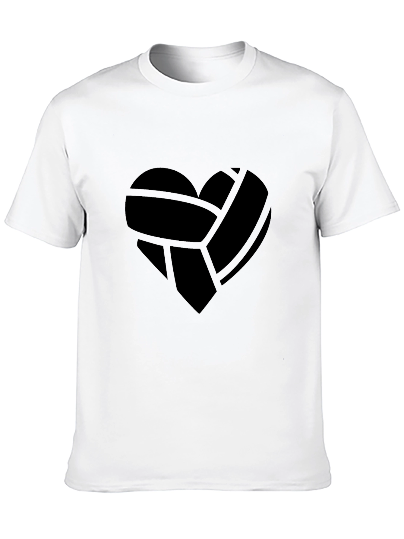 Black Heart Volleyball T-Shirt - Black Graphic Tee view 10
