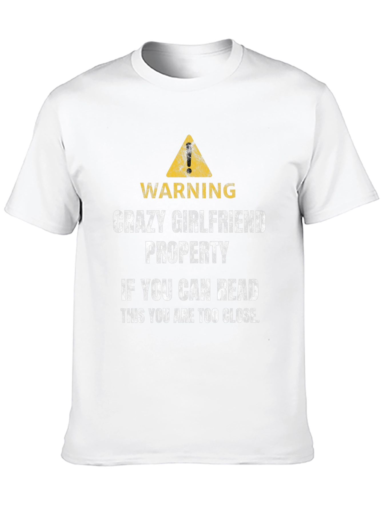 Black Warning Crazy Girlfriend Property T-Shirt view 10