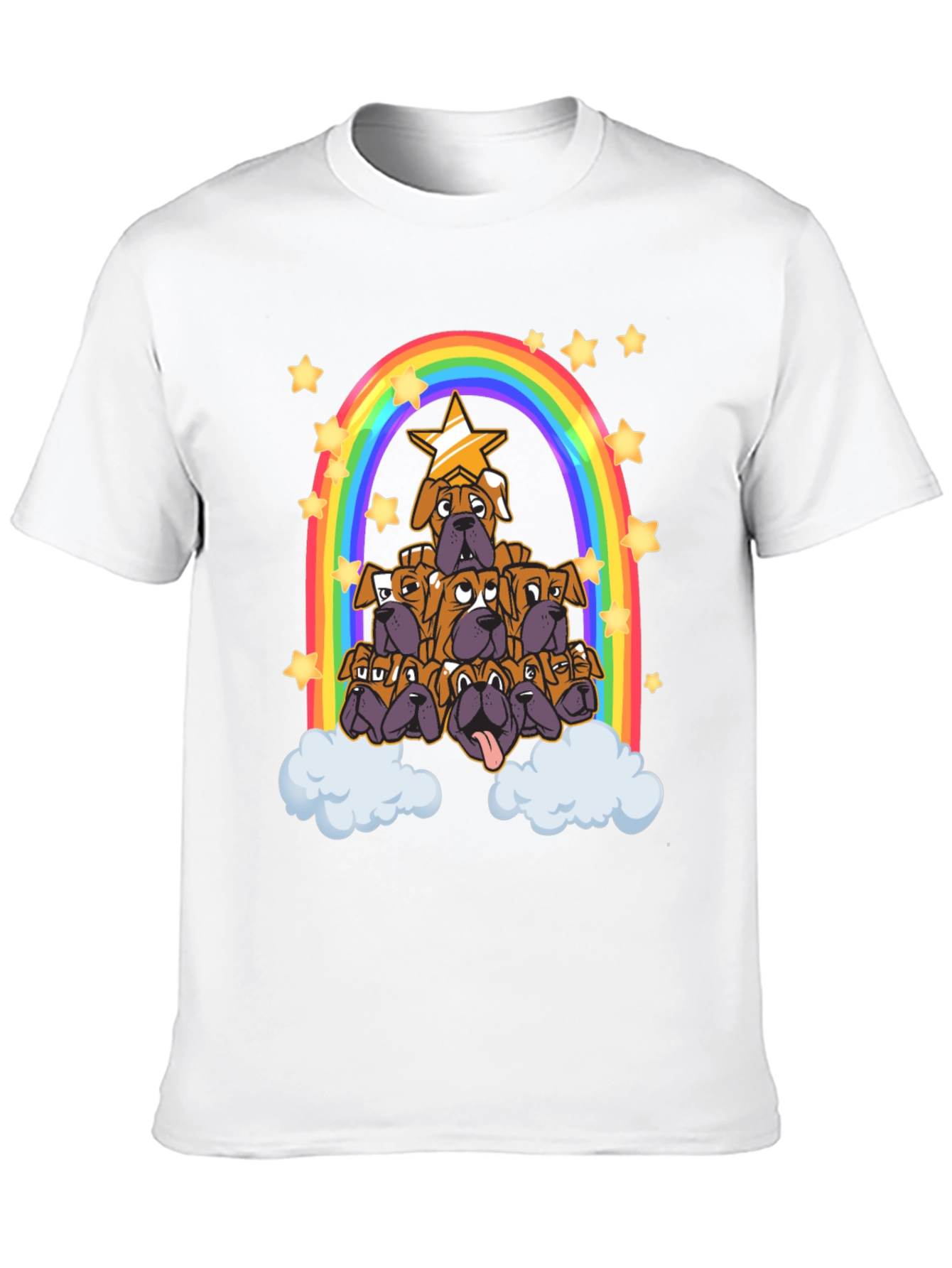 Black Boxer Dog Rainbow T-Shirt view 10