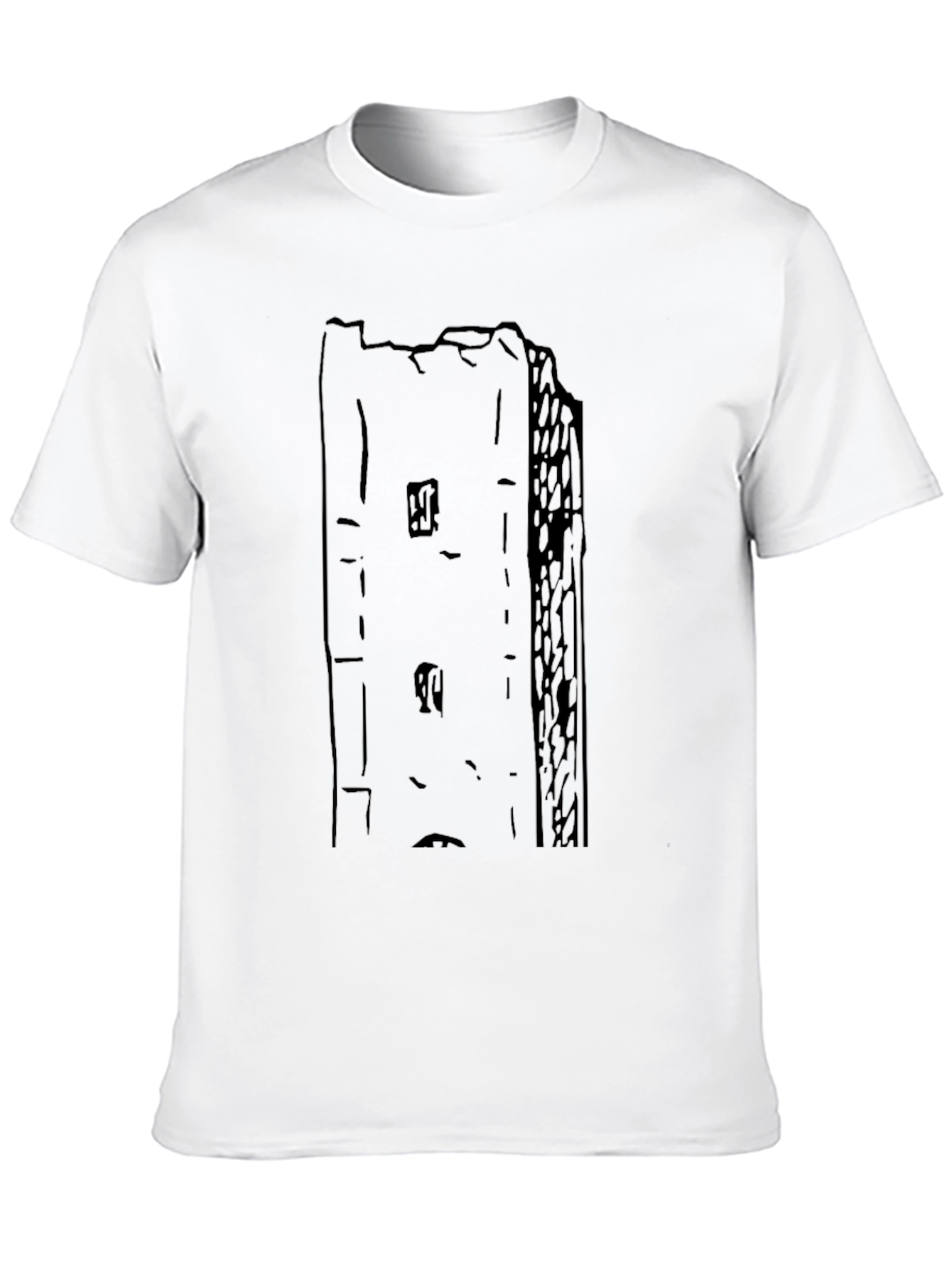 Black Tower Graphic Tee - Black Cotton Casual Shirt view 10