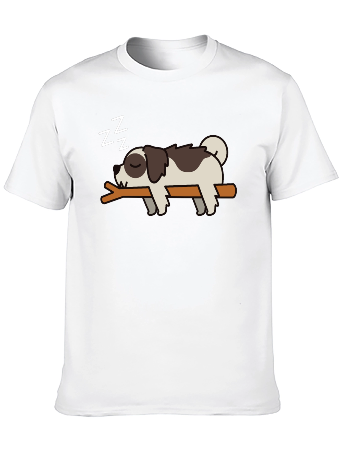 Black Cute Sleeping Dog T-Shirt - Men's Black Tee view 10