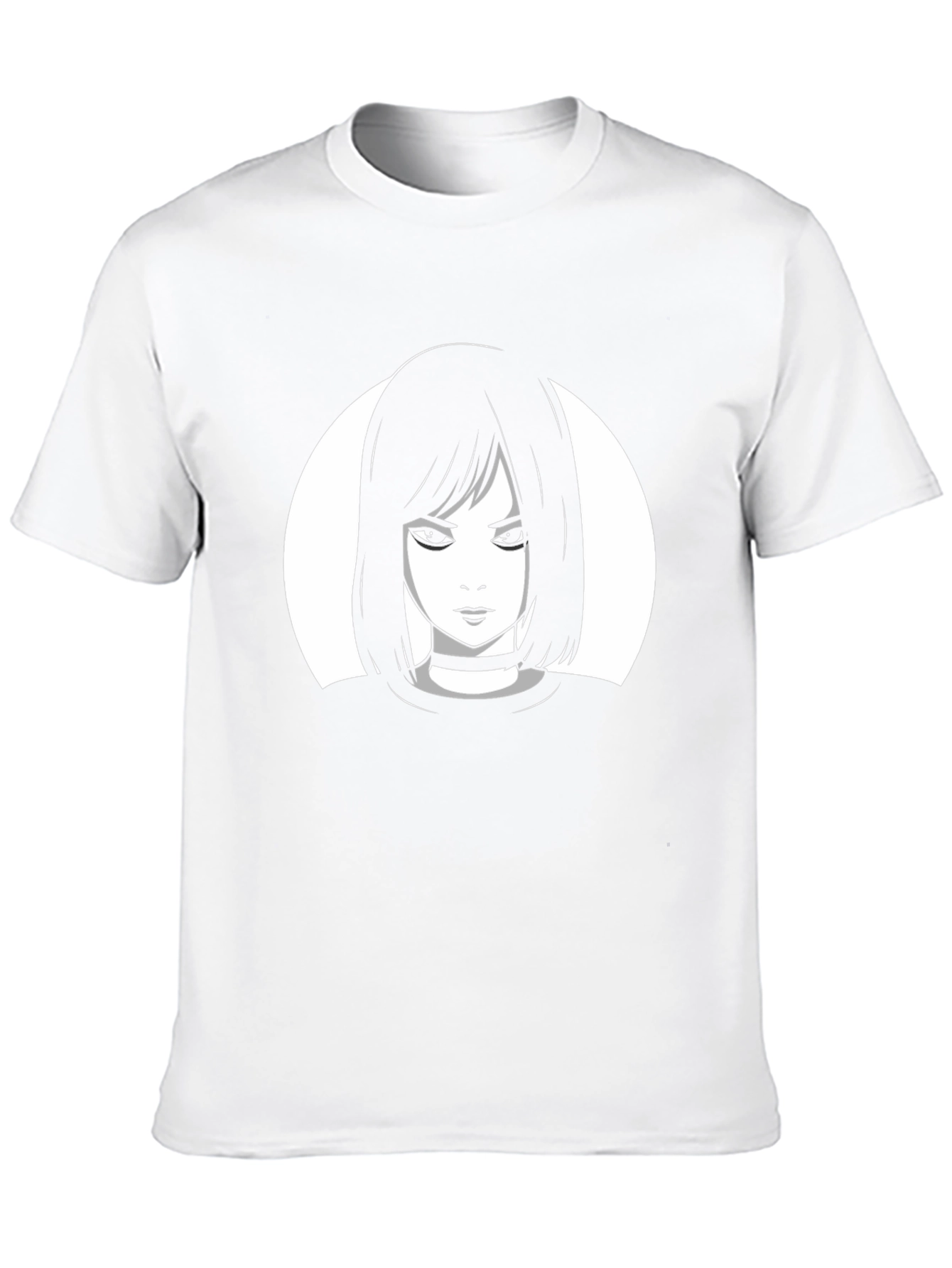 Black Edgy Anime Girl Graphic Tee - Black Cotton Blend Shirt view 10