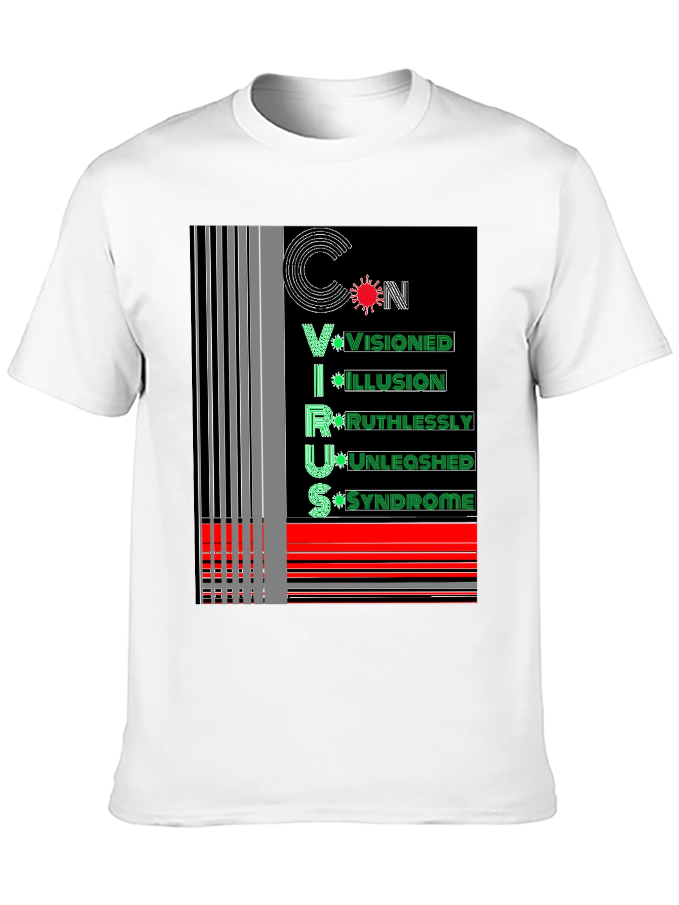 Black Unique Virus Graphic Tee - Black Cotton view 10