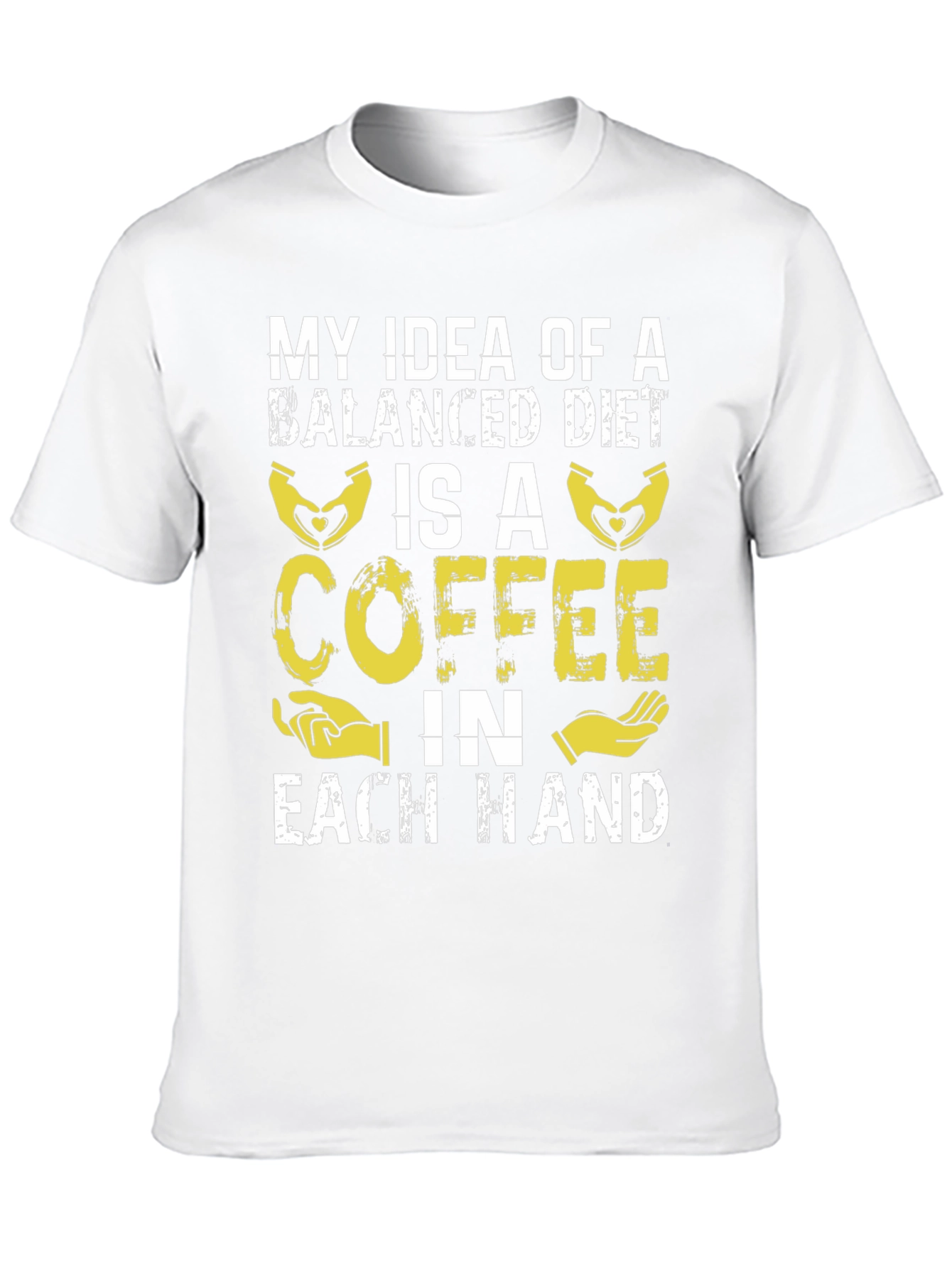 Black Coffee Balanced Diet T-Shirt Funny Graphic Tee view 10