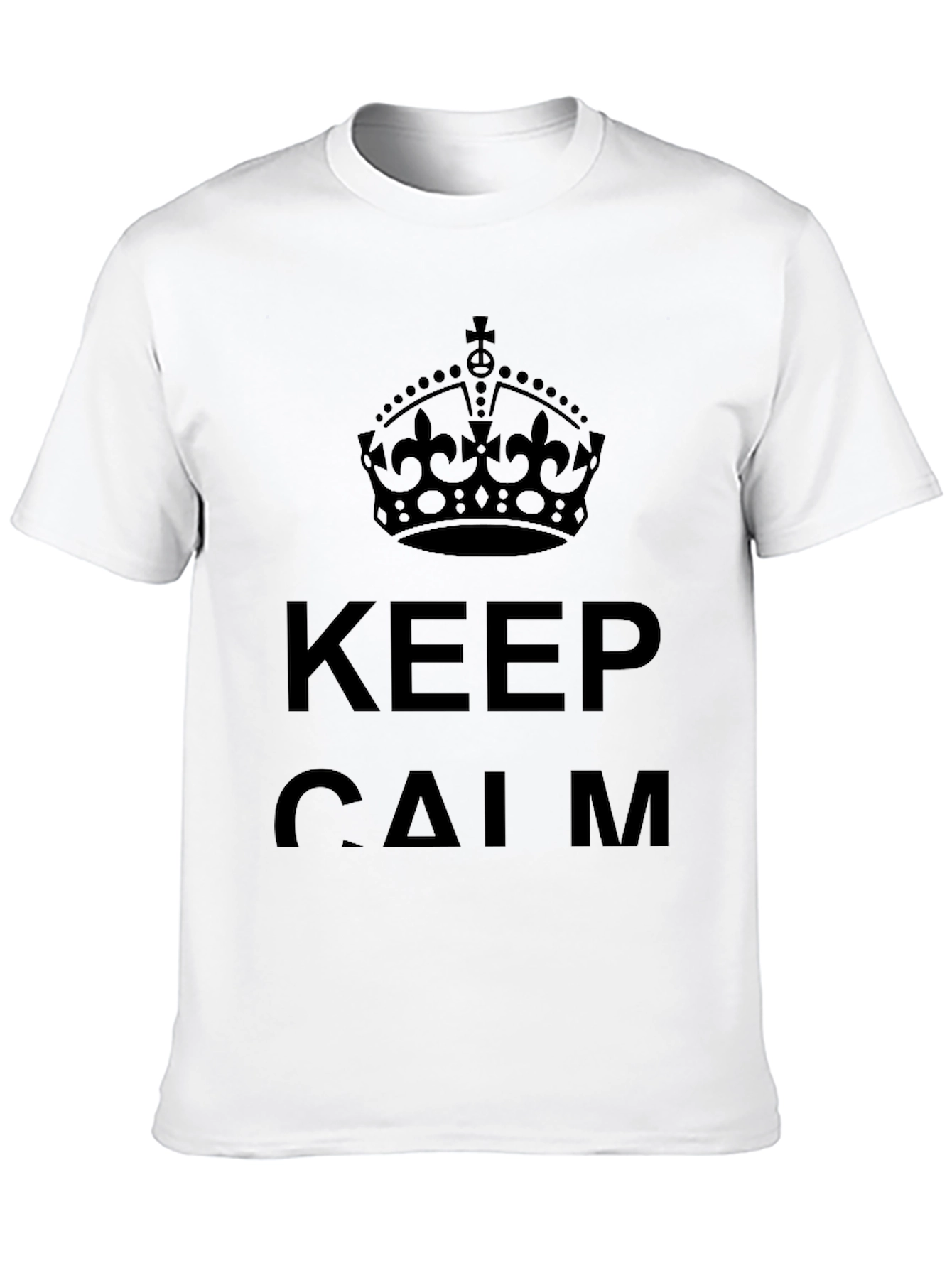 Black Keep Calm Crown Graphic Black T-Shirt view 10