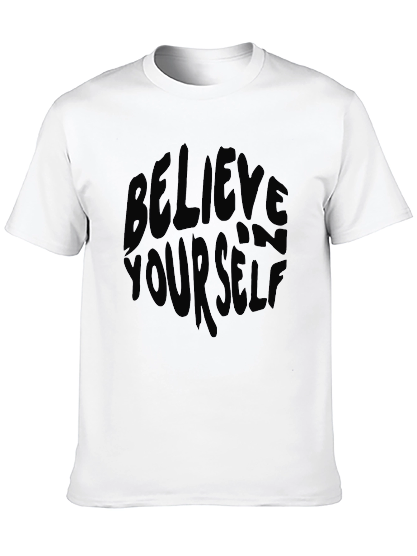 Black Believe Yourself Black Graphic Tee view 10