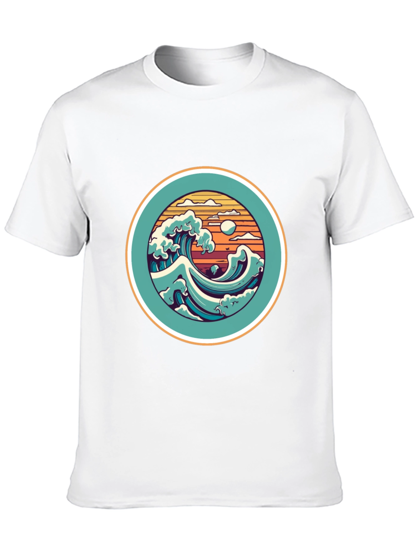 Black Wave Circle Graphic T-Shirt - Black view 10